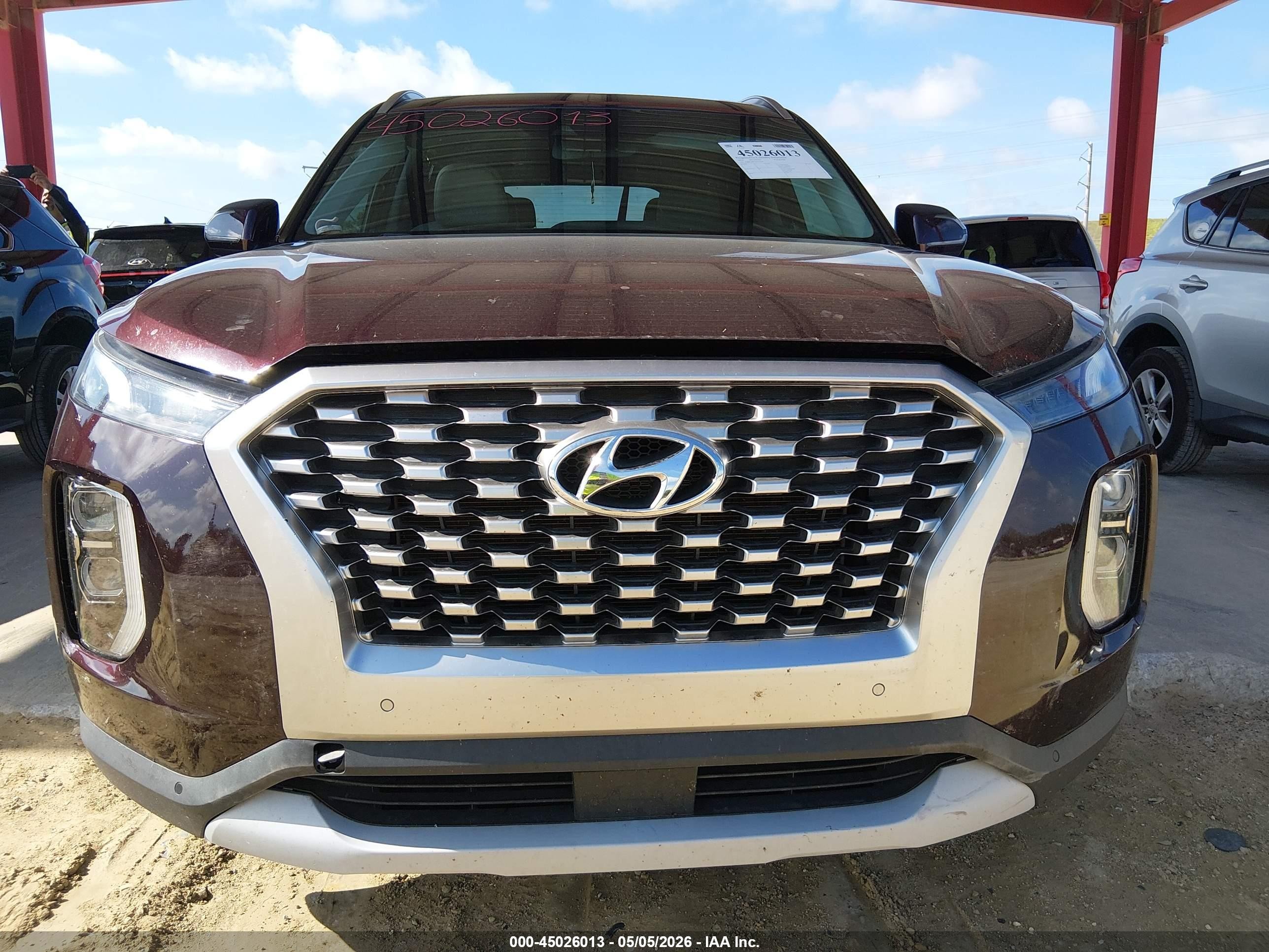 2022 Hyundai Palisade Sel Бордовый vin: KM8R34HE1NU435059