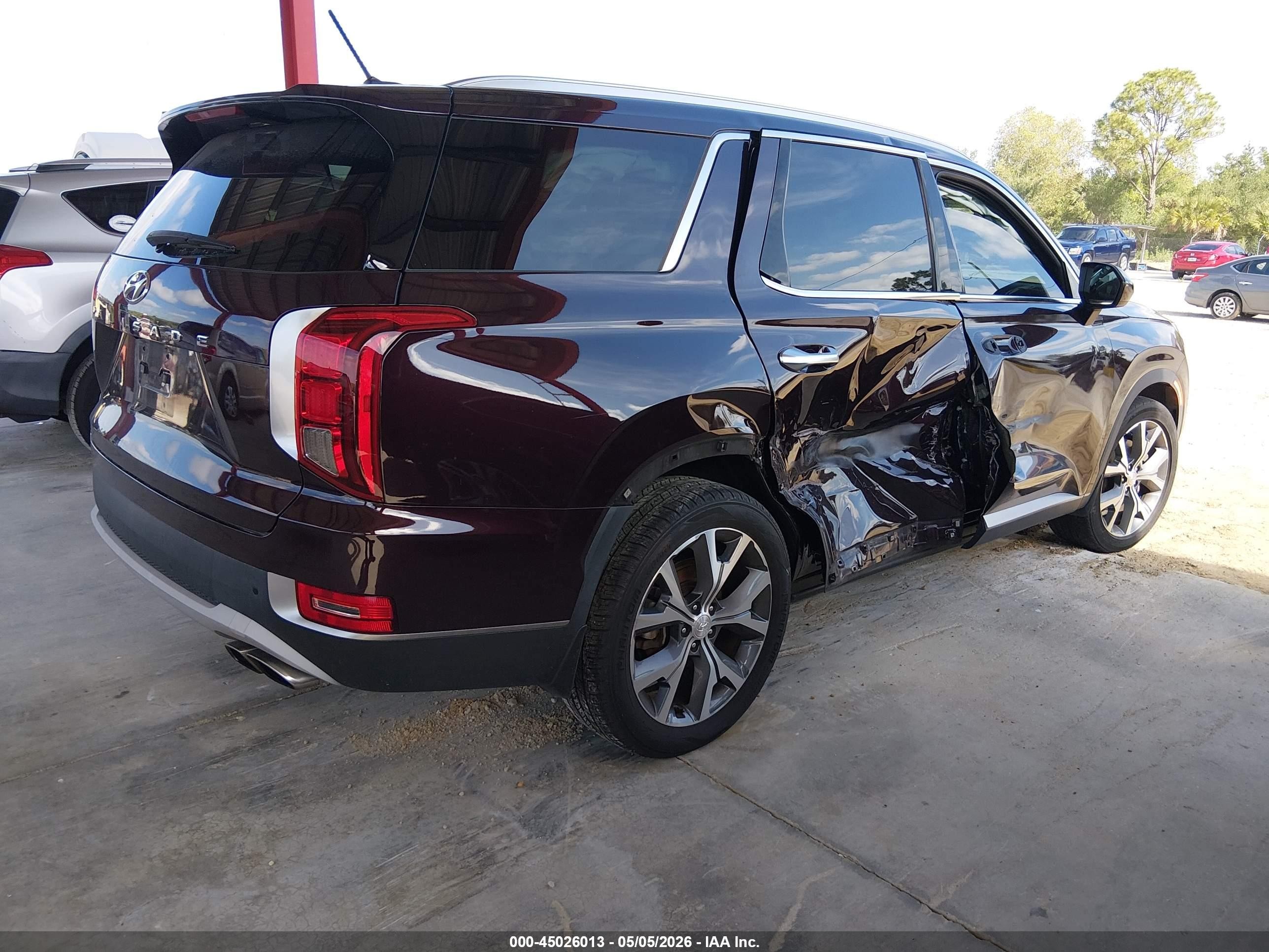 2022 Hyundai Palisade Sel Бордовый vin: KM8R34HE1NU435059
