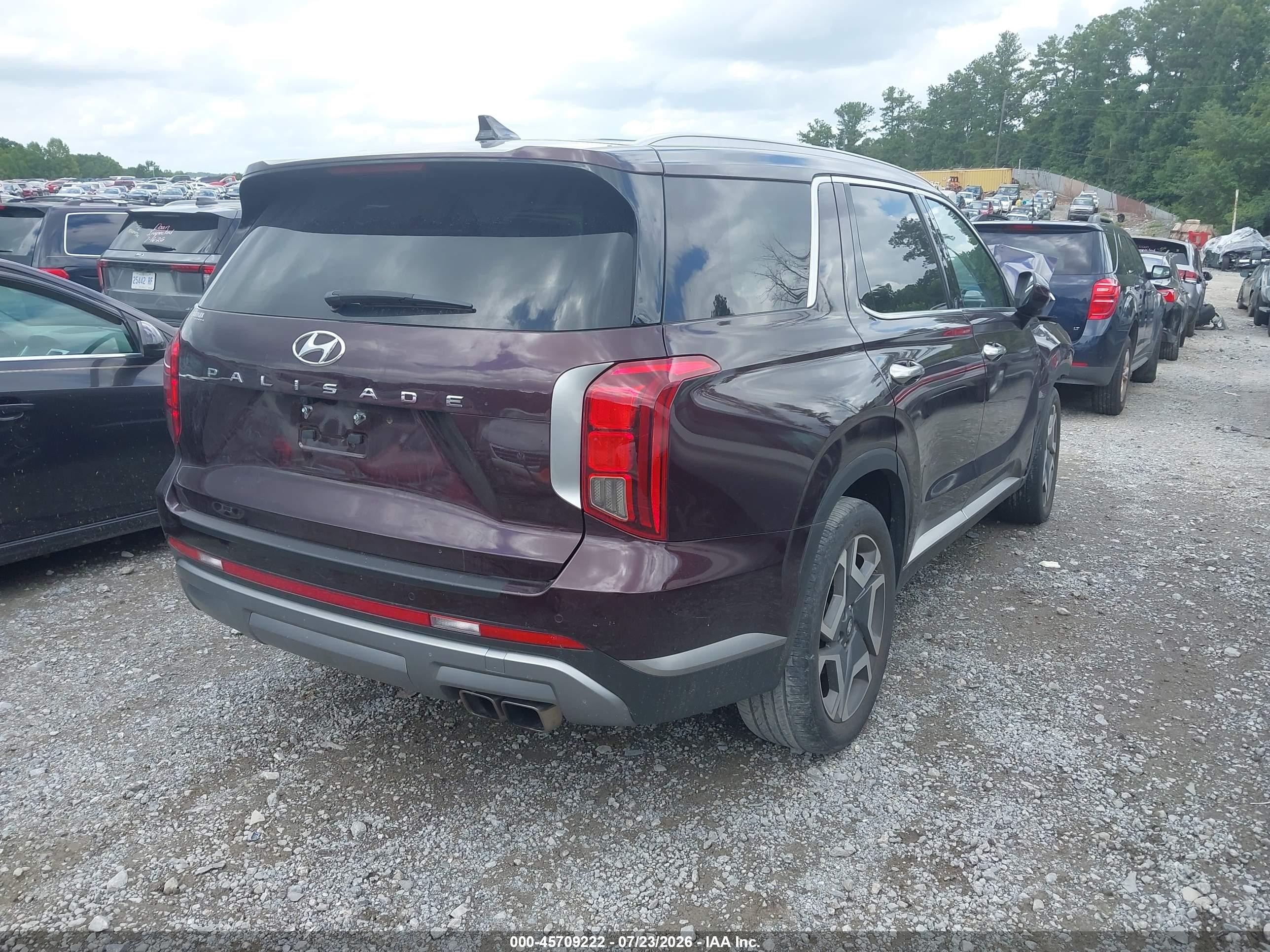 2024 Hyundai Palisade Sel Темно-бордовый vin: KM8R44GE1RU697054