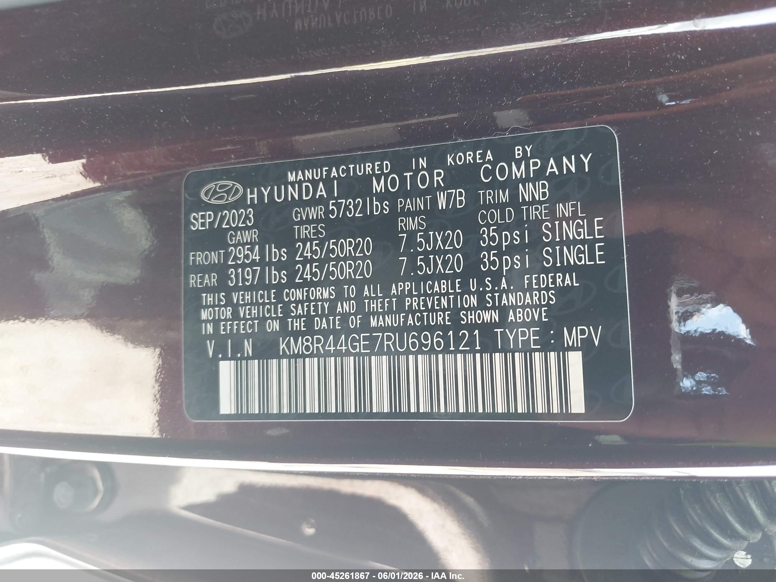 2024 Hyundai Palisade Sel Бордовый vin: KM8R44GE7RU696121