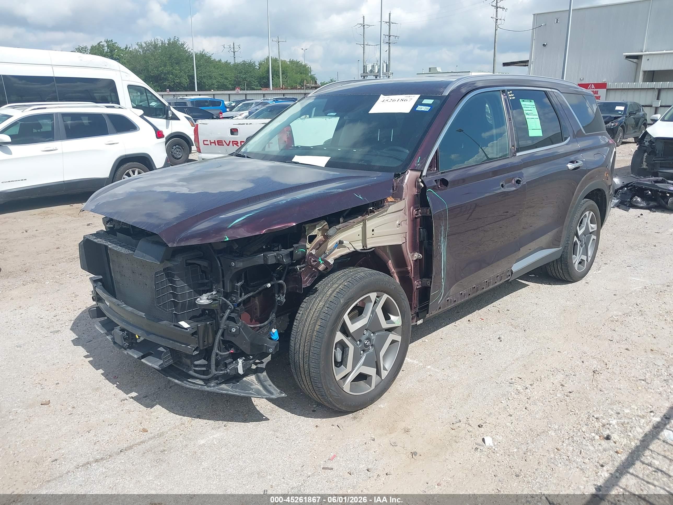 2024 Hyundai Palisade Sel Бордовый vin: KM8R44GE7RU696121