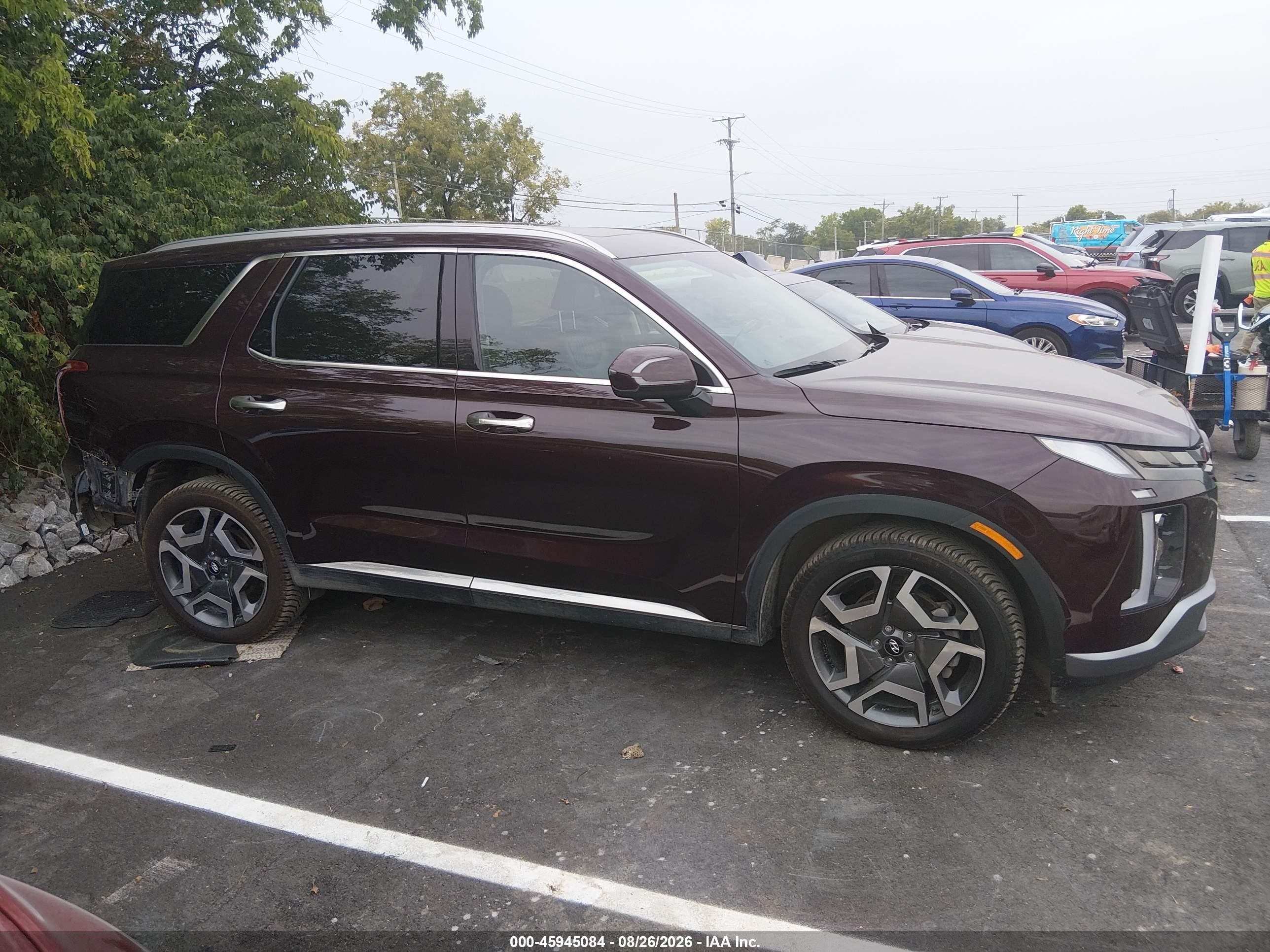 2023 Hyundai Palisade Limited Burgundy vin: KM8R54GE9PU516499