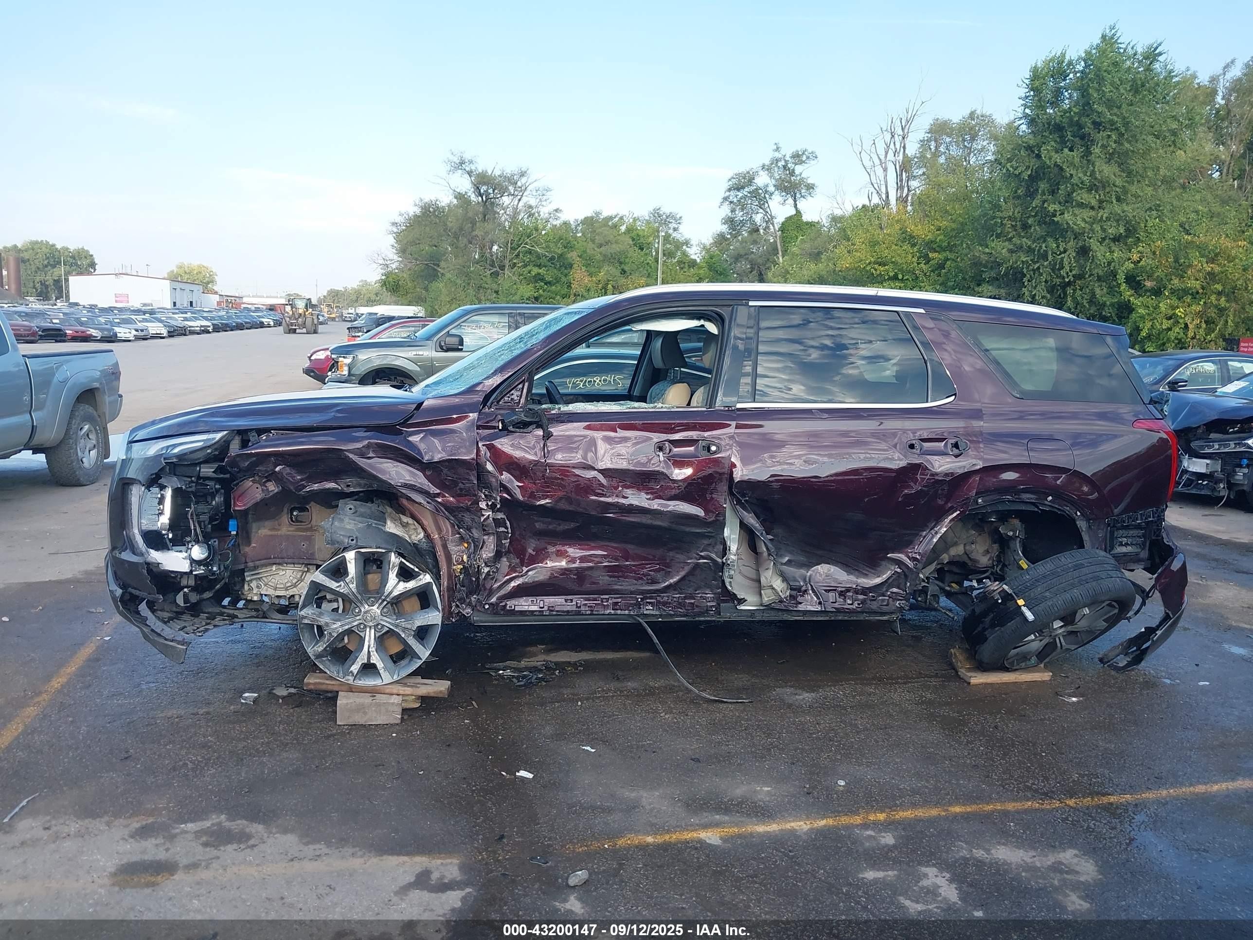 2021 Hyundai Palisade Limited Темно-бордовый vin: KM8R54HE5MU285319