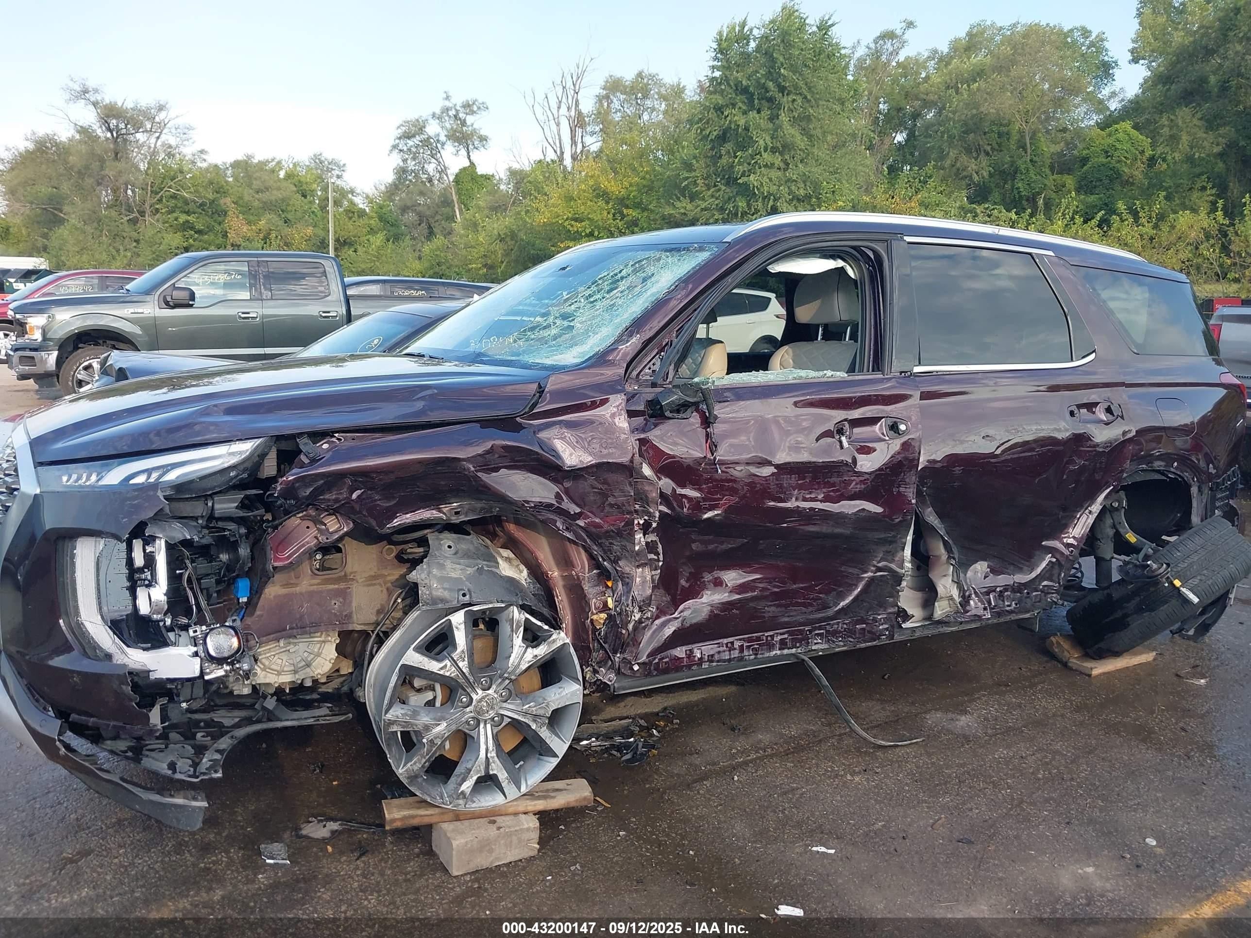 2021 Hyundai Palisade Limited Темно-бордовый vin: KM8R54HE5MU285319