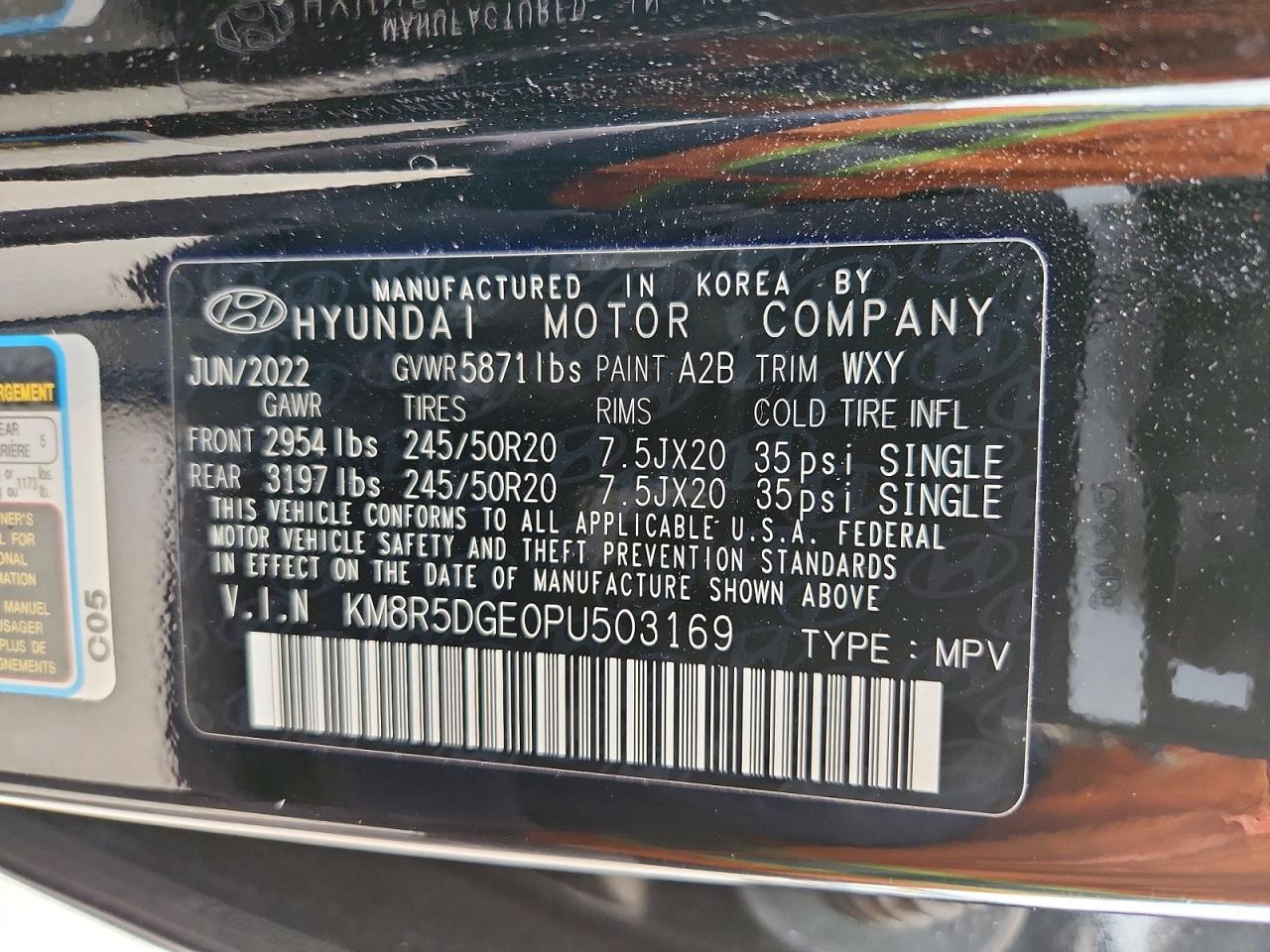 2023 Hyundai Palisade Limited Black vin: KM8R5DGE0PU503169