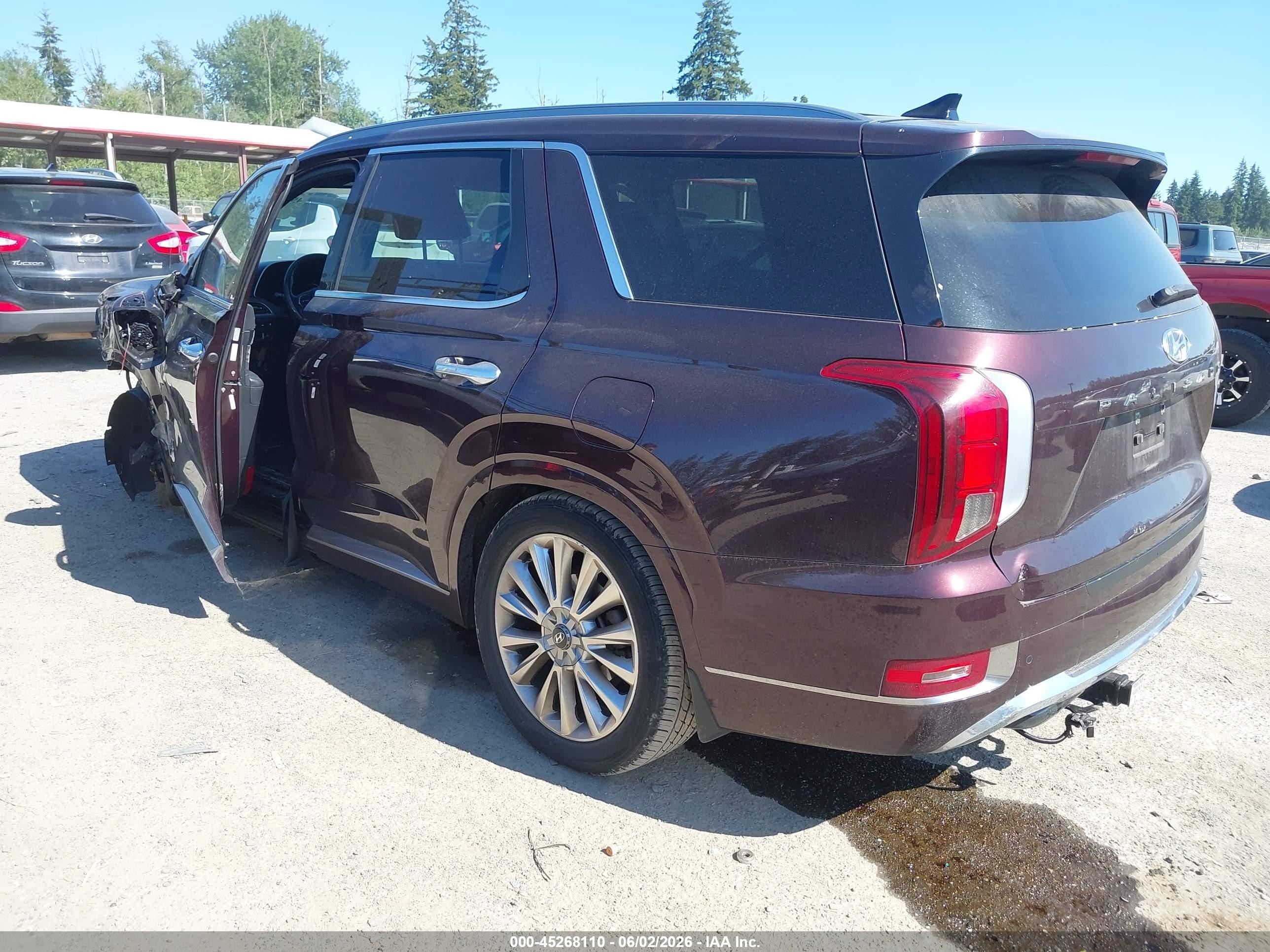 2020 Hyundai Palisade Limited Burgundy vin: KM8R5DHE9LU038075