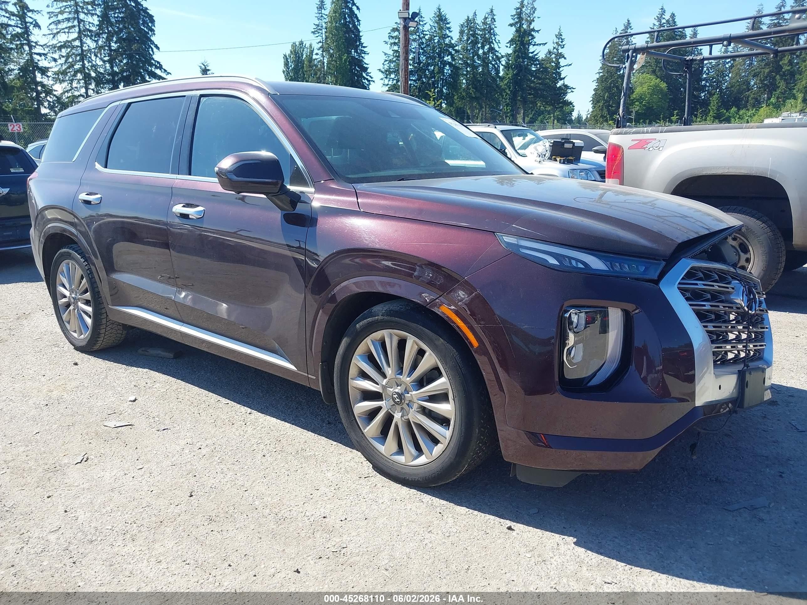 2020 Hyundai Palisade Limited Burgundy vin: KM8R5DHE9LU038075