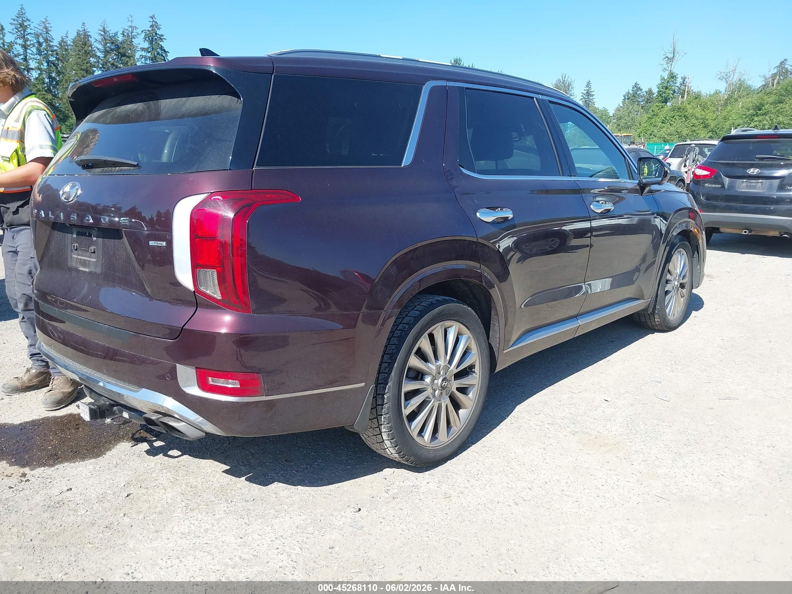 2020 Hyundai Palisade Limited Burgundy vin: KM8R5DHE9LU038075