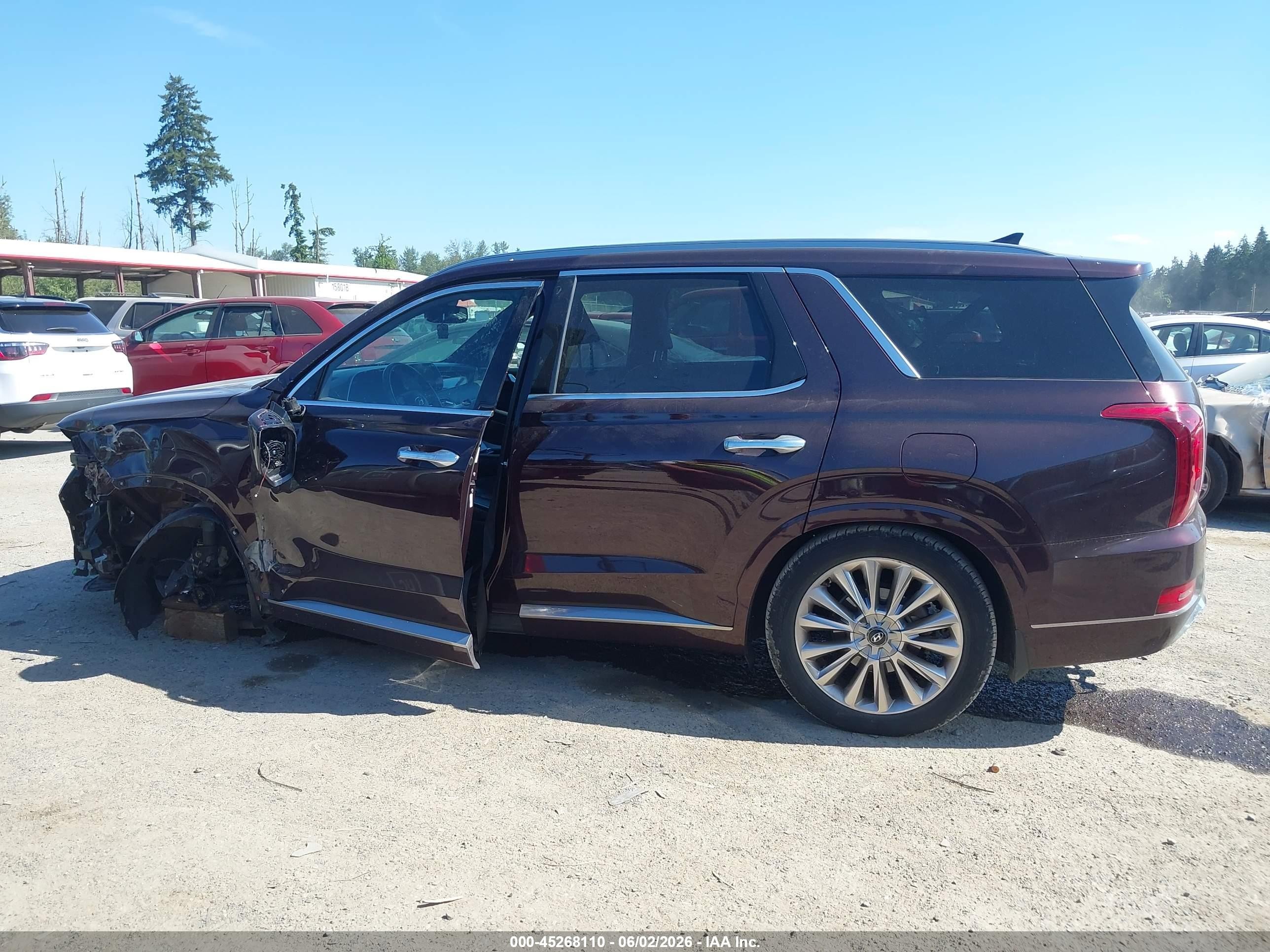 2020 Hyundai Palisade Limited Burgundy vin: KM8R5DHE9LU038075