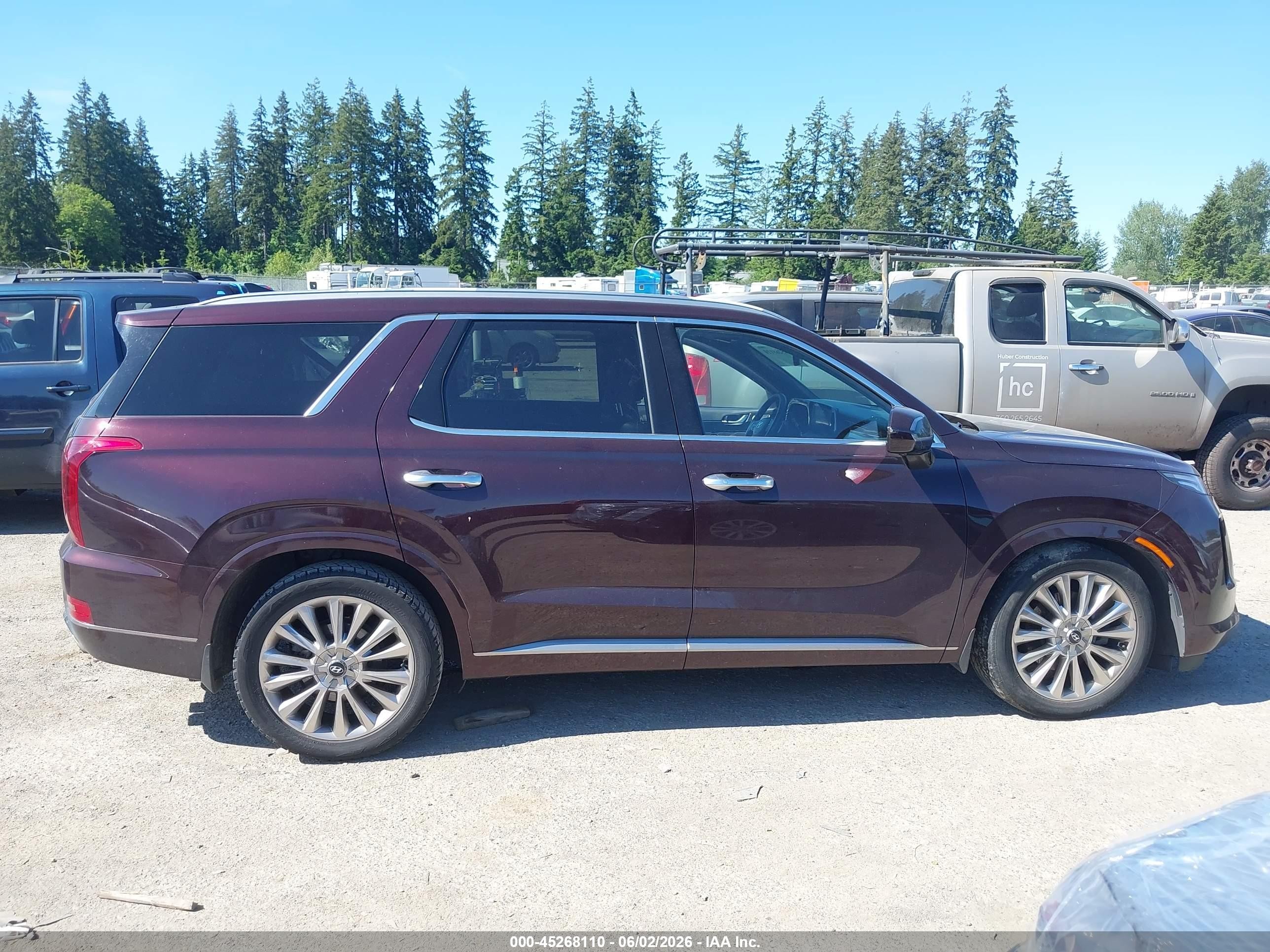 2020 Hyundai Palisade Limited Burgundy vin: KM8R5DHE9LU038075