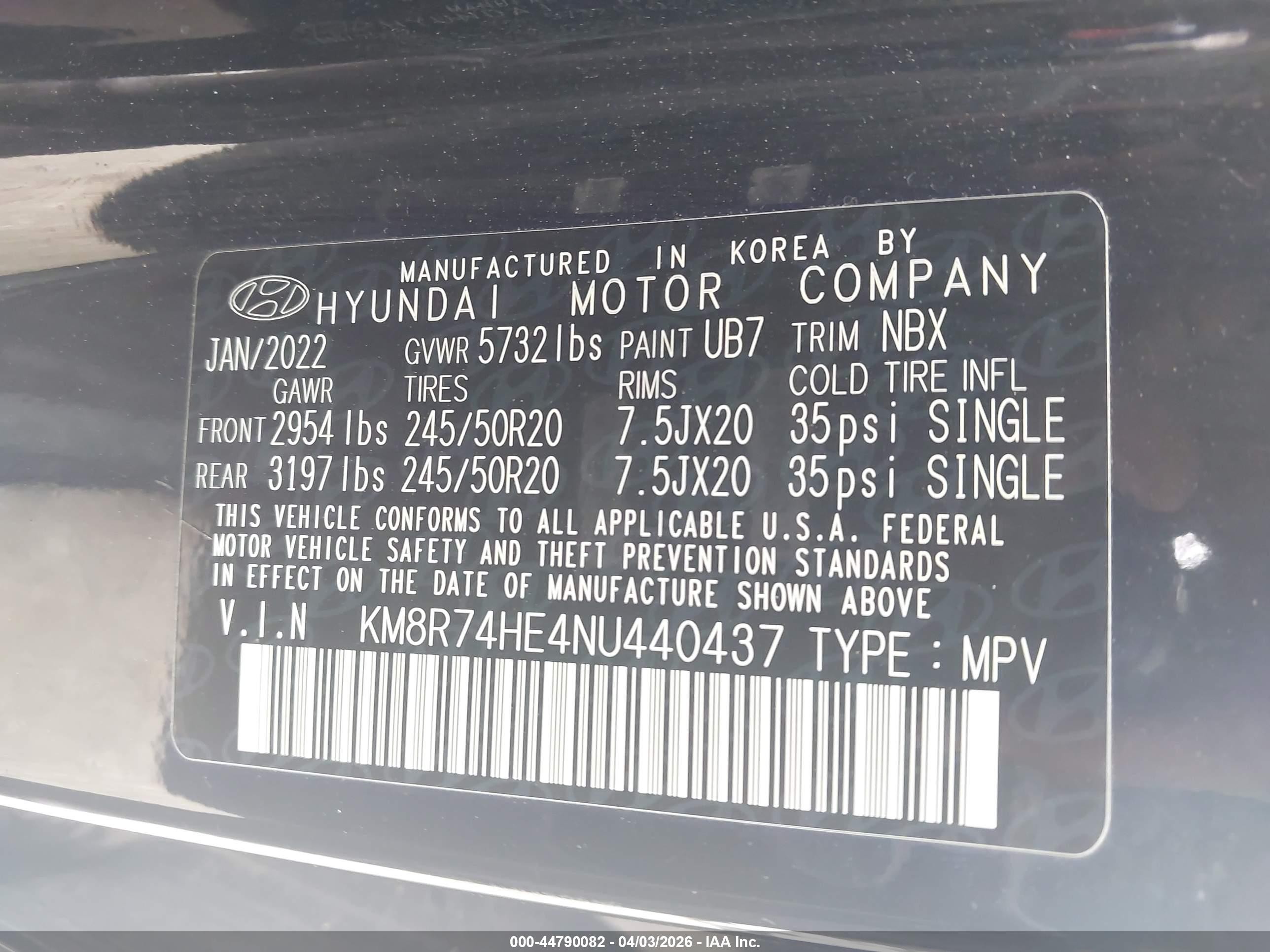 2022 Hyundai Palisade Calligraphy Black vin: KM8R74HE4NU440437