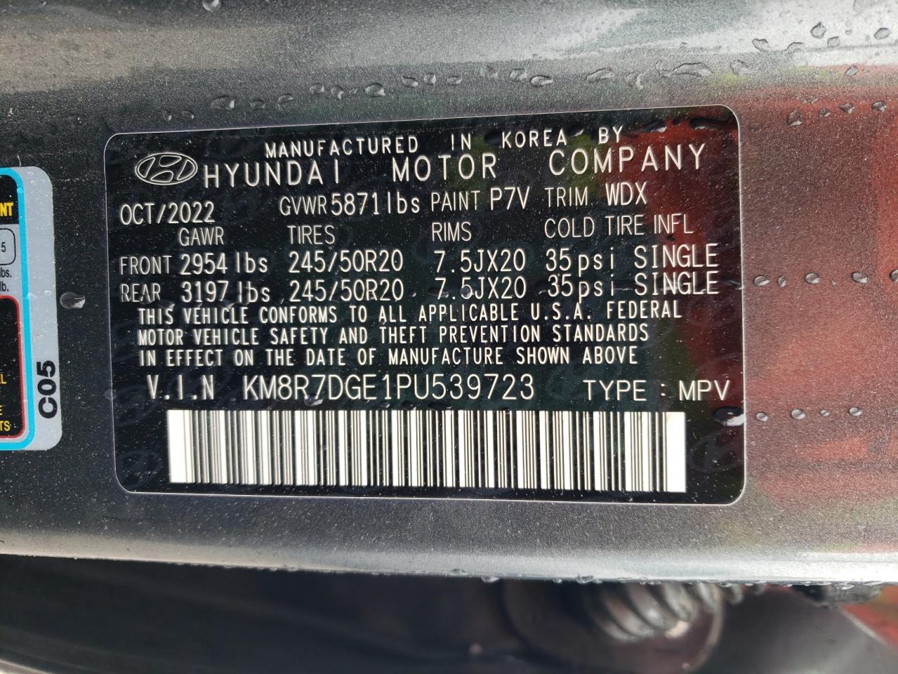 2023 Hyundai Palisade Calligraphy   Gray vin: KM8R7DGE1PU539723