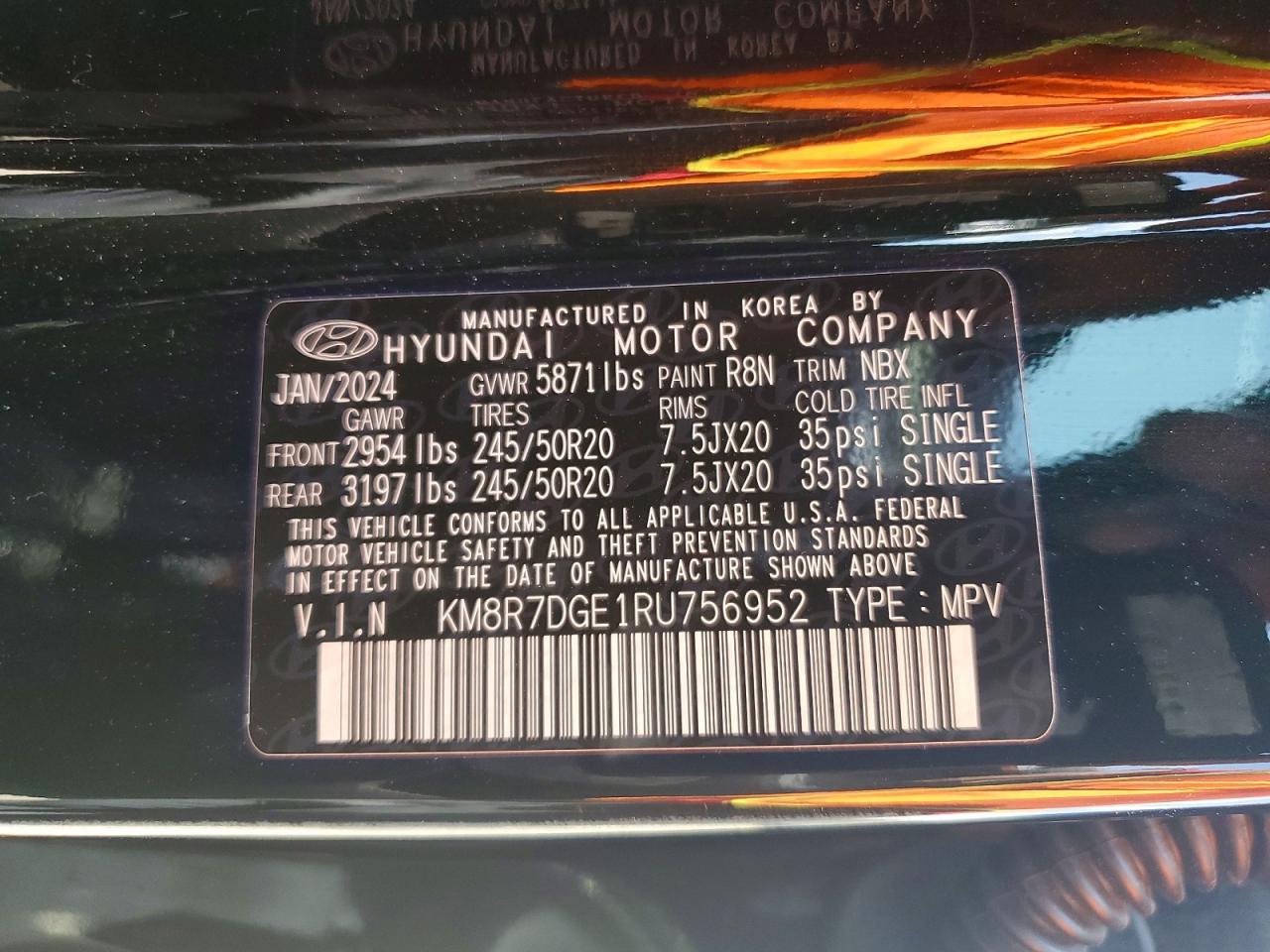 2024 Hyundai Palisade Calligraphy Black vin: KM8R7DGE1RU756952