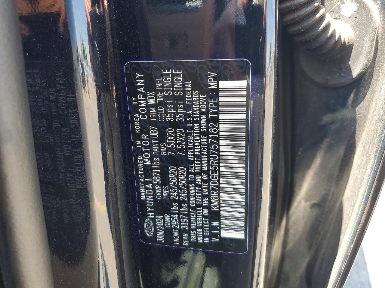 2024 Hyundai Palisade Calligraphy Blue vin: KM8R7DGE5RU757182