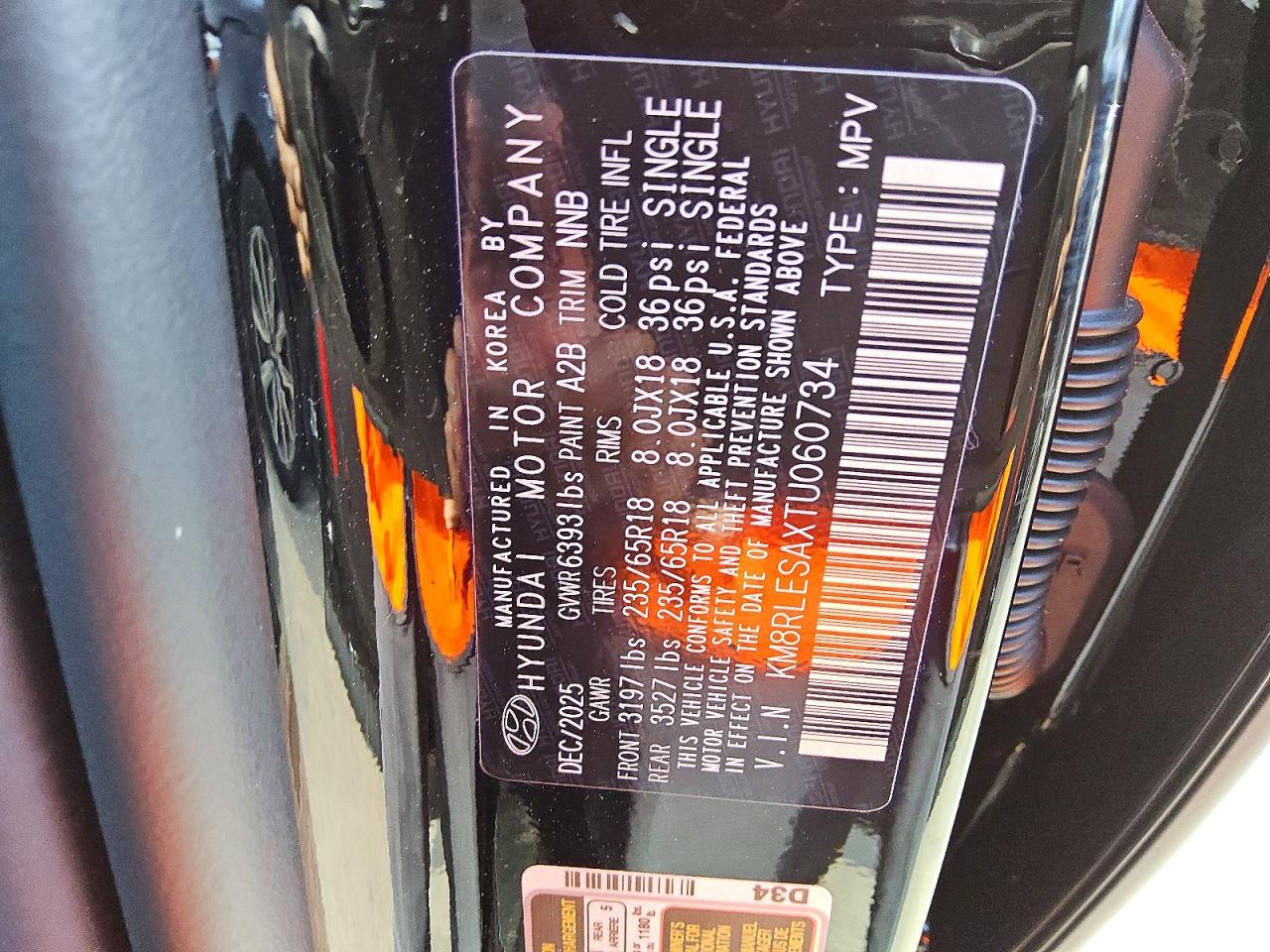 2026 Hyundai Palisade Hybrid Sel Black vin: KM8RLESAXTU060734