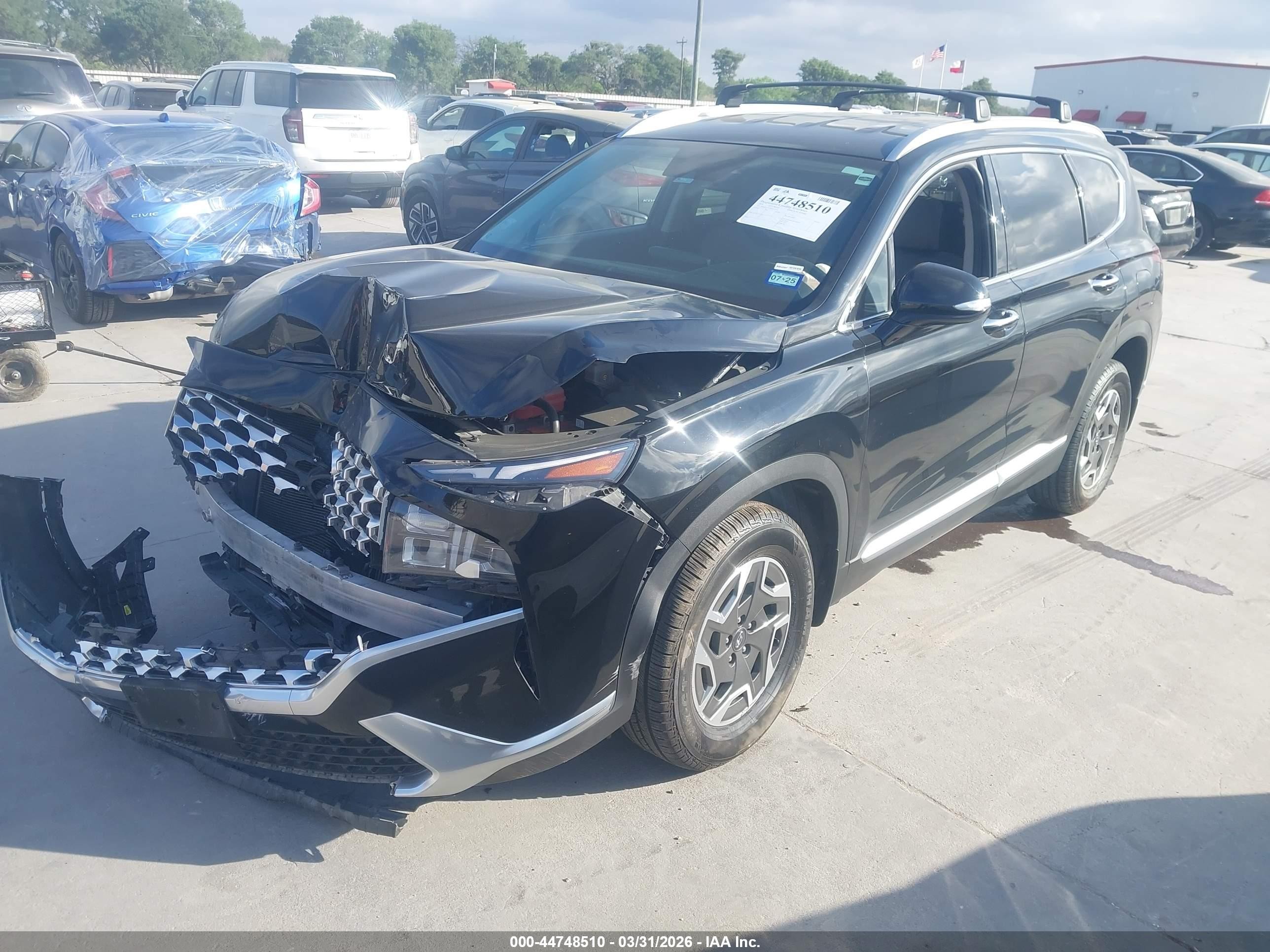 2021 Hyundai Santa Fe Hybrid Blue Черный vin: KM8S2DA13MU013210