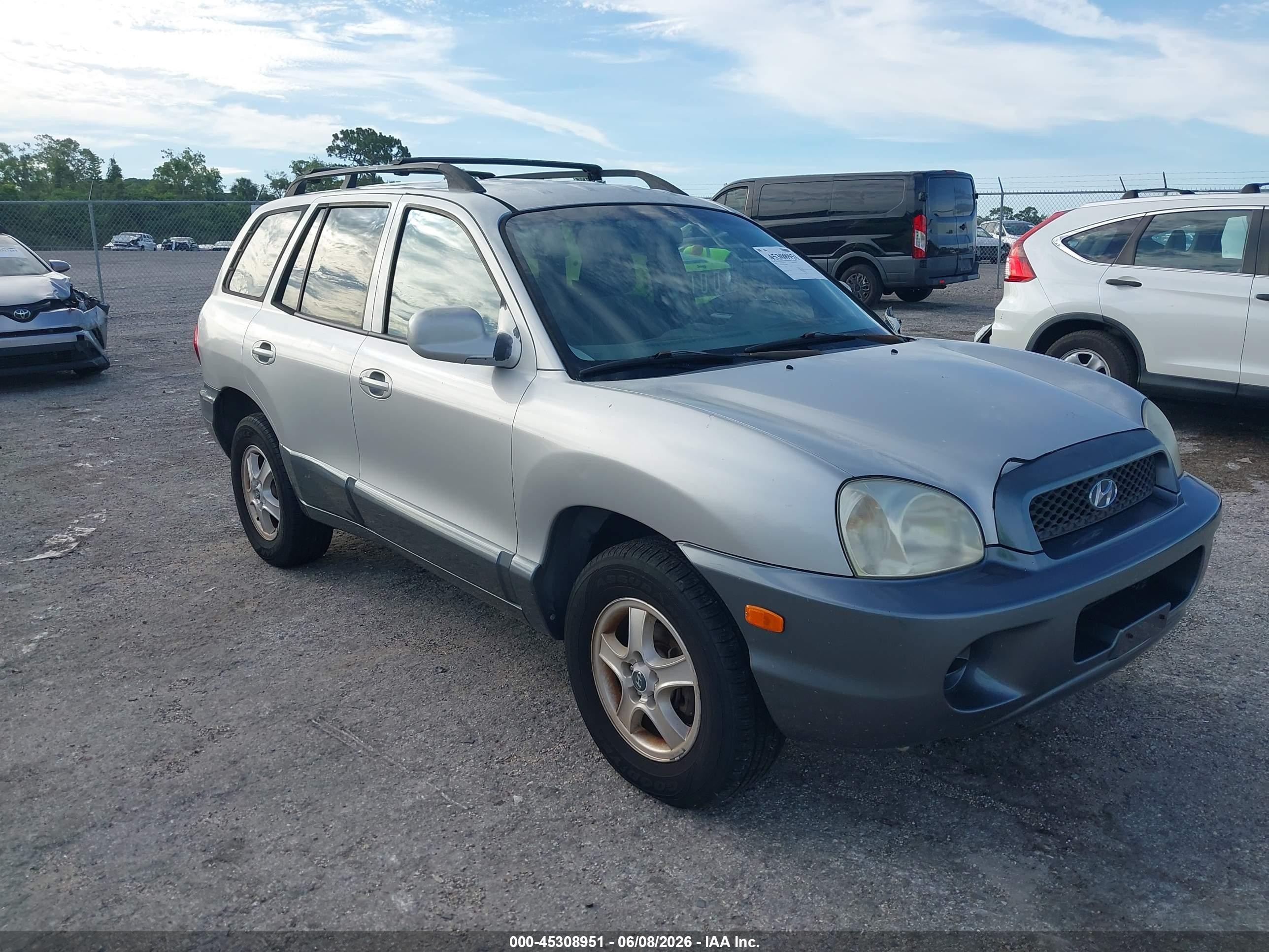 2004 Hyundai Santa Fe   Silver vin: KM8SB12B44U764080