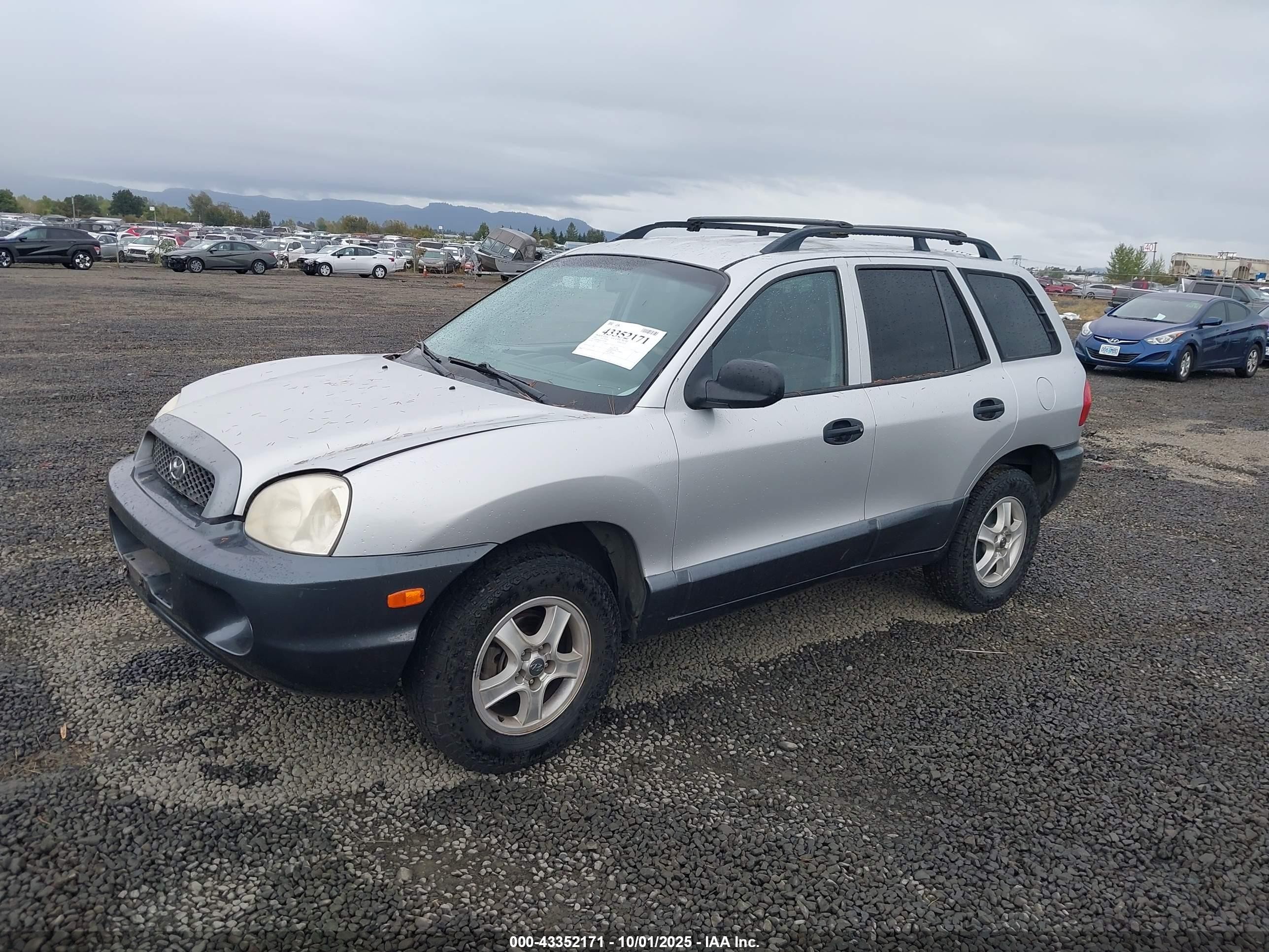 2001 Hyundai Santa Fe 2.4l/2.4l Gl Silver vin: KM8SB82B61U027080