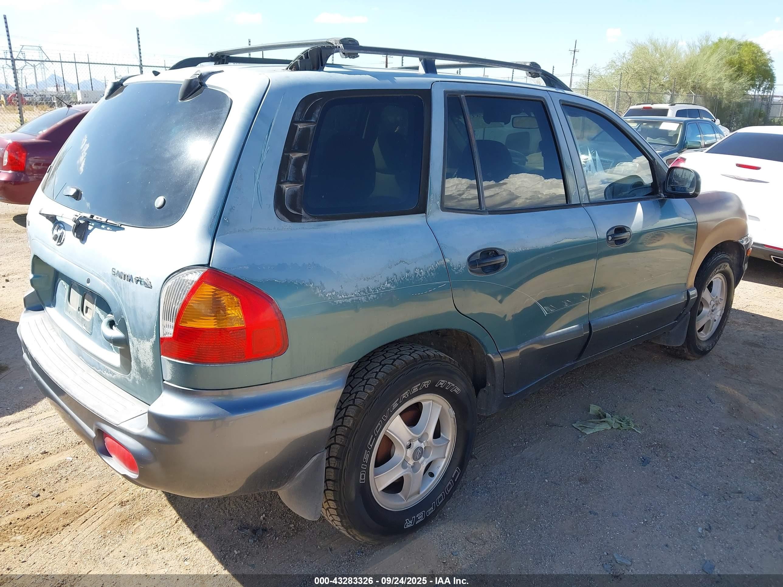 2001 Hyundai Santa Fe 2.4l/2.4l Gl Green vin: KM8SB82B61U057826