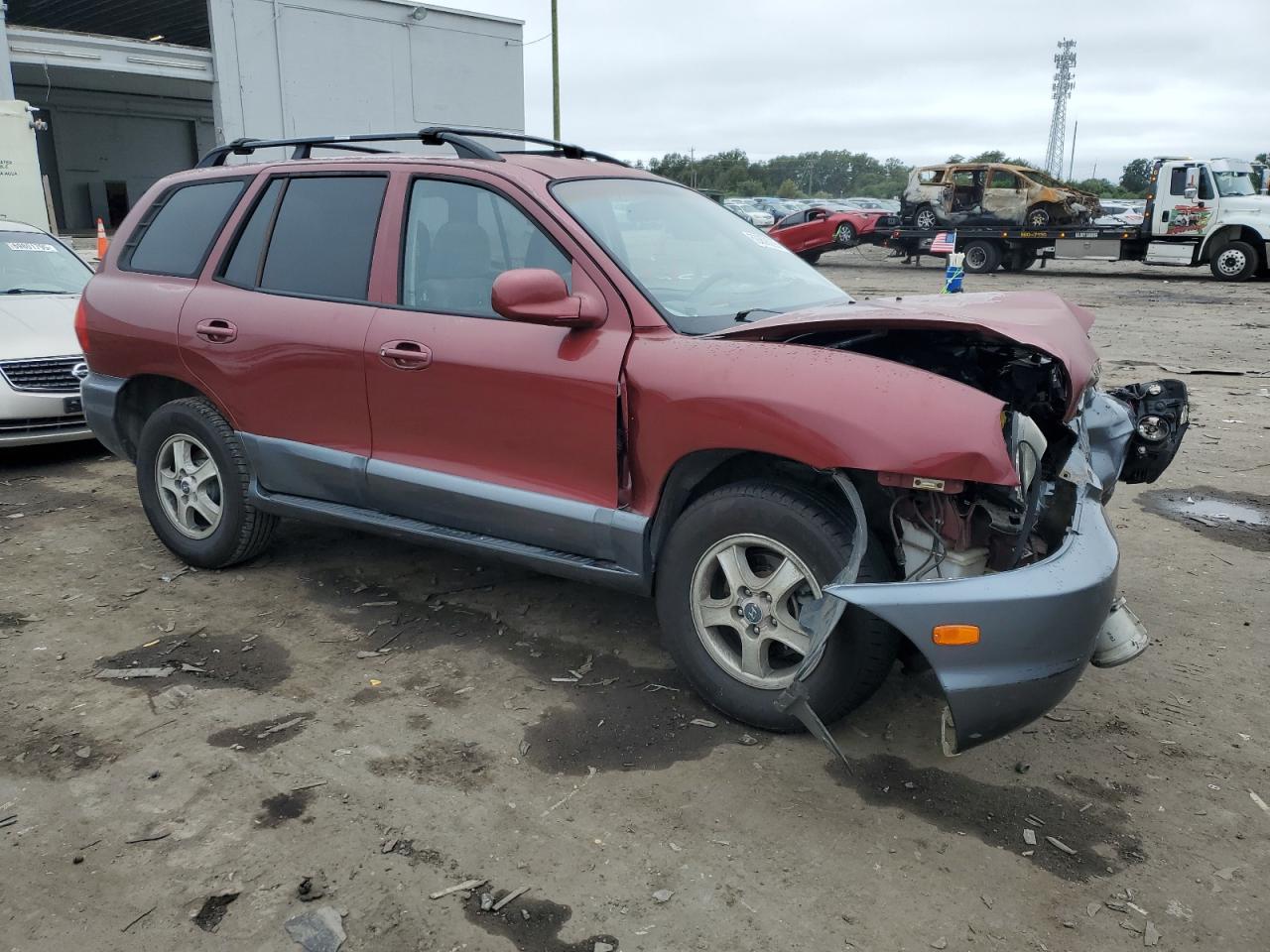 2004 Hyundai Santa Fe Gls Red vin: KM8SC13D04U720333