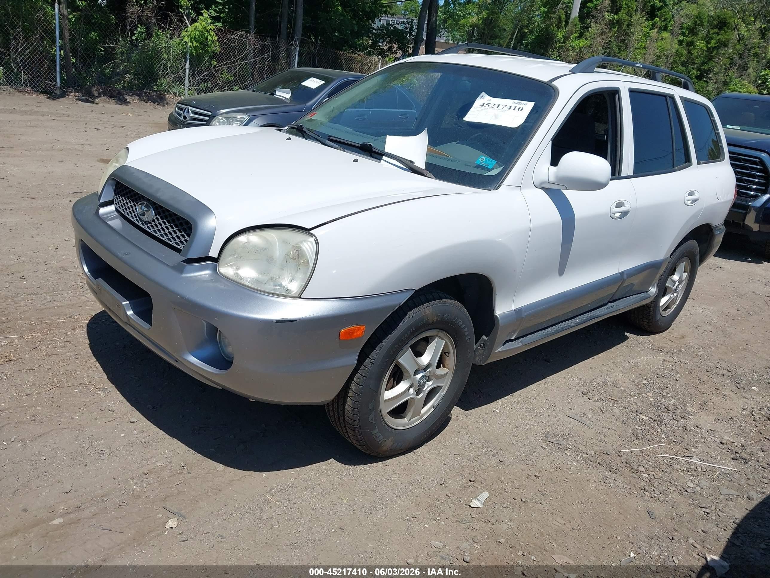 2004 Hyundai Santa Fe Gls White vin: KM8SC13D04U840181