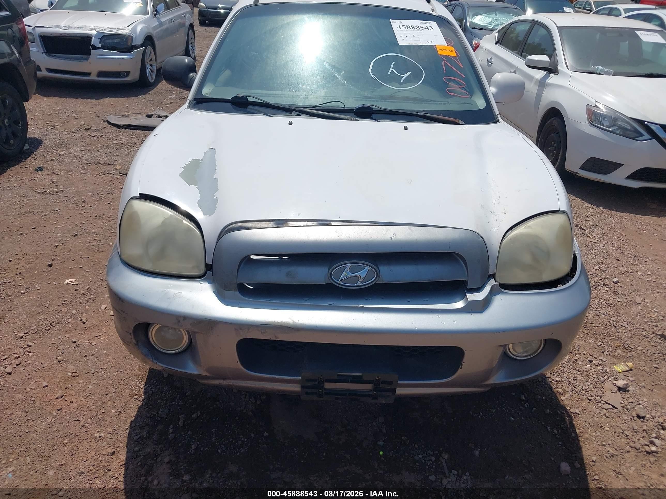 2005 Hyundai Santa Fe Gls White vin: KM8SC13D05U007238
