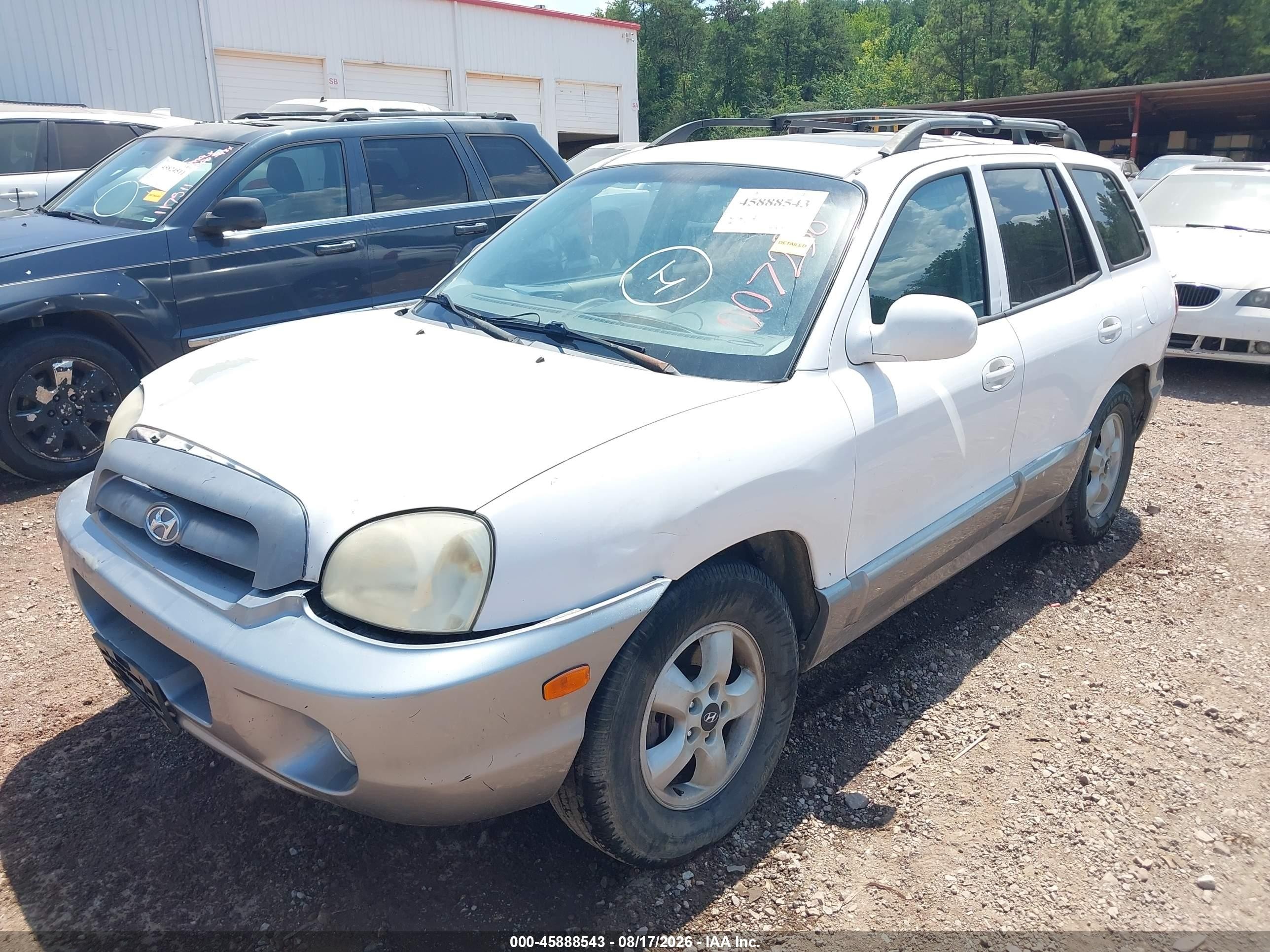 2005 Hyundai Santa Fe Gls White vin: KM8SC13D05U007238