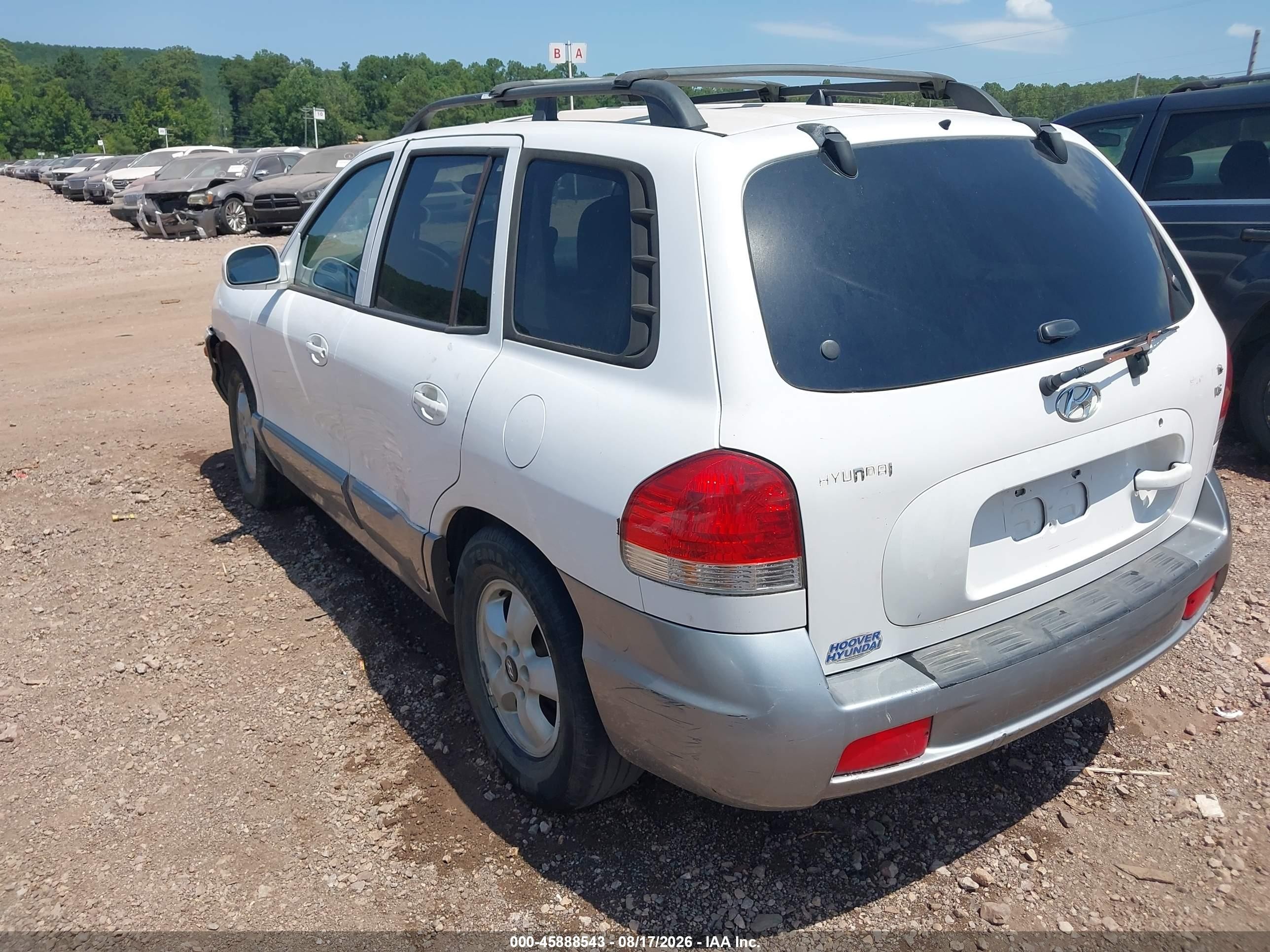 2005 Hyundai Santa Fe Gls White vin: KM8SC13D05U007238