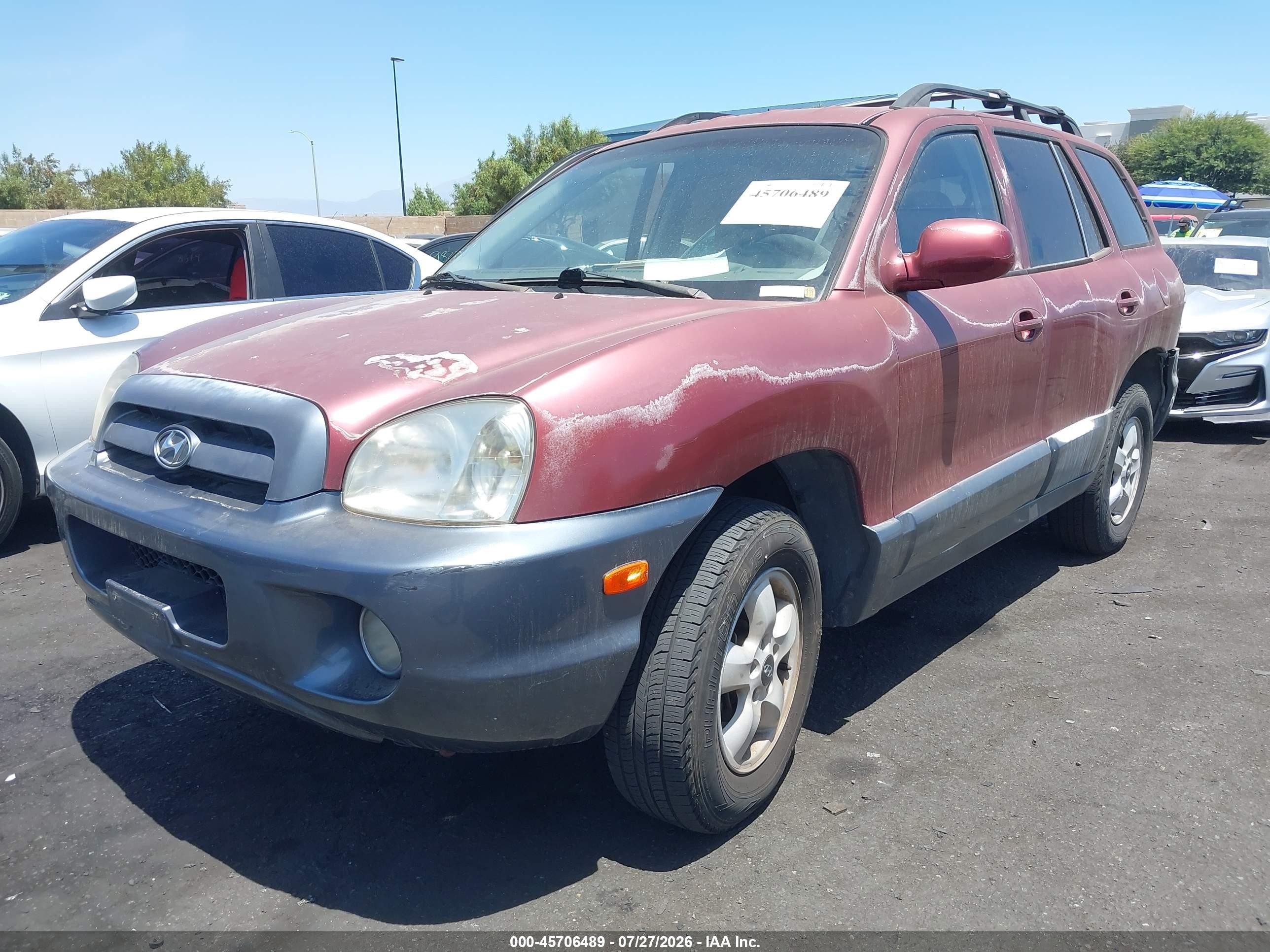 2005 Hyundai Santa Fe Gls Burgundy vin: KM8SC13D05U931260