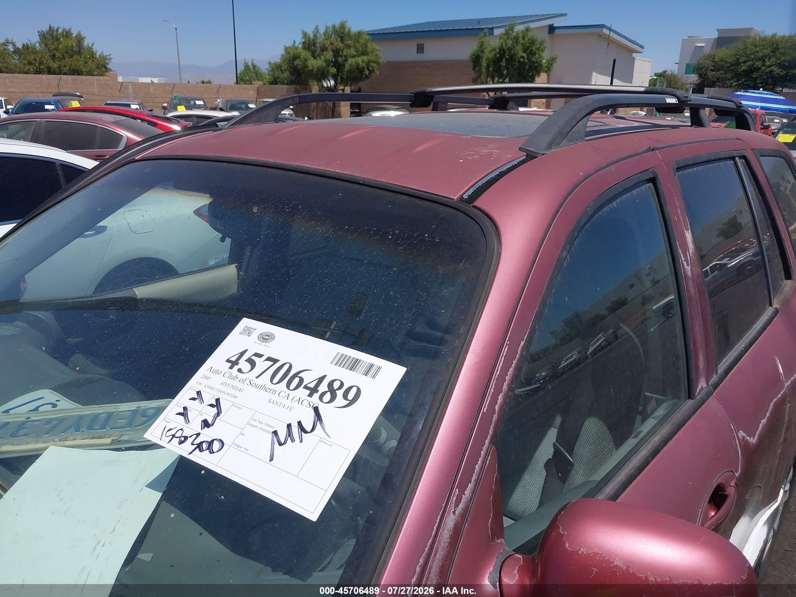 2005 Hyundai Santa Fe Gls Burgundy vin: KM8SC13D05U931260
