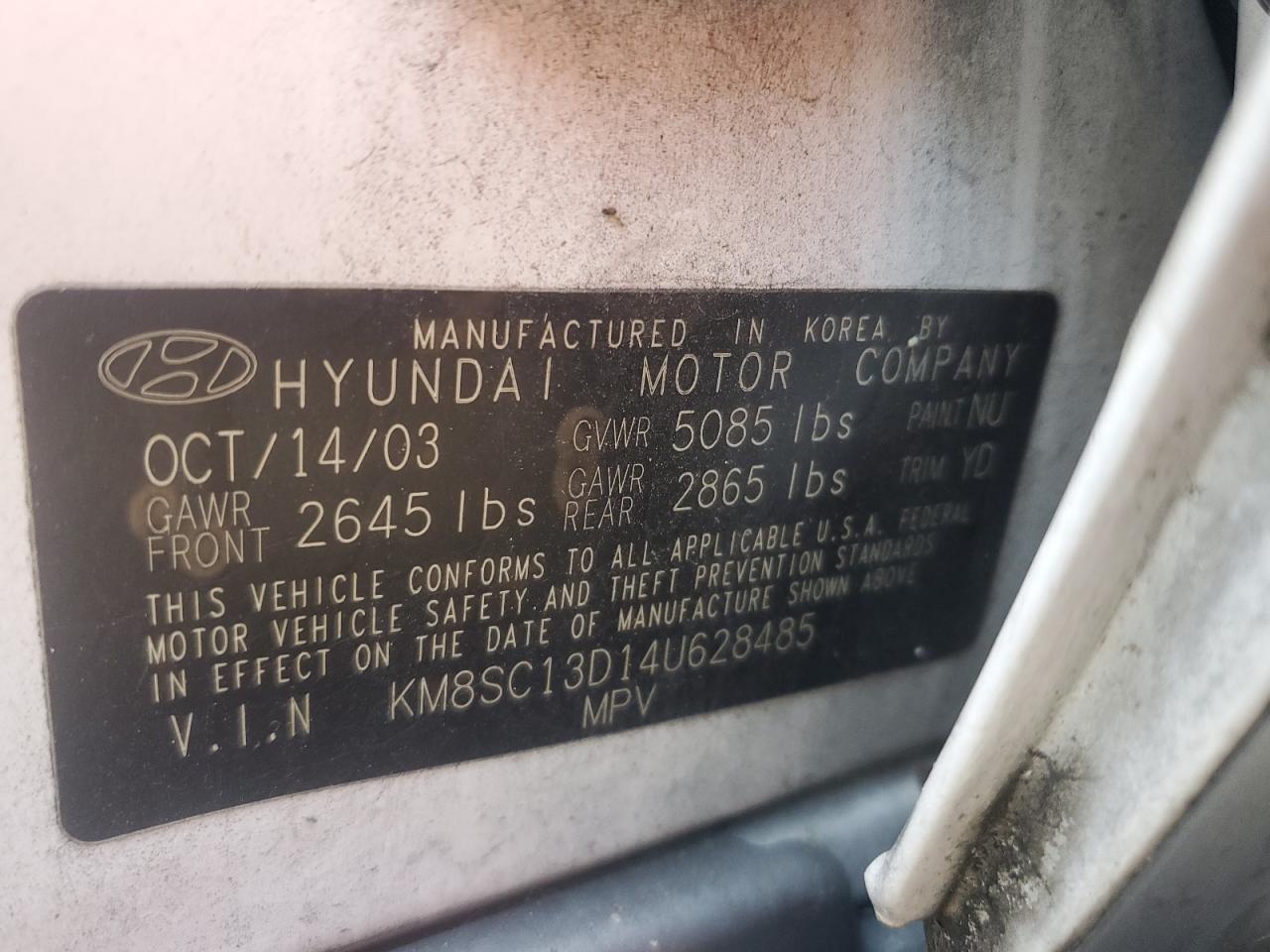 2004 Hyundai Santa Fe Gls White vin: KM8SC13D14U628485