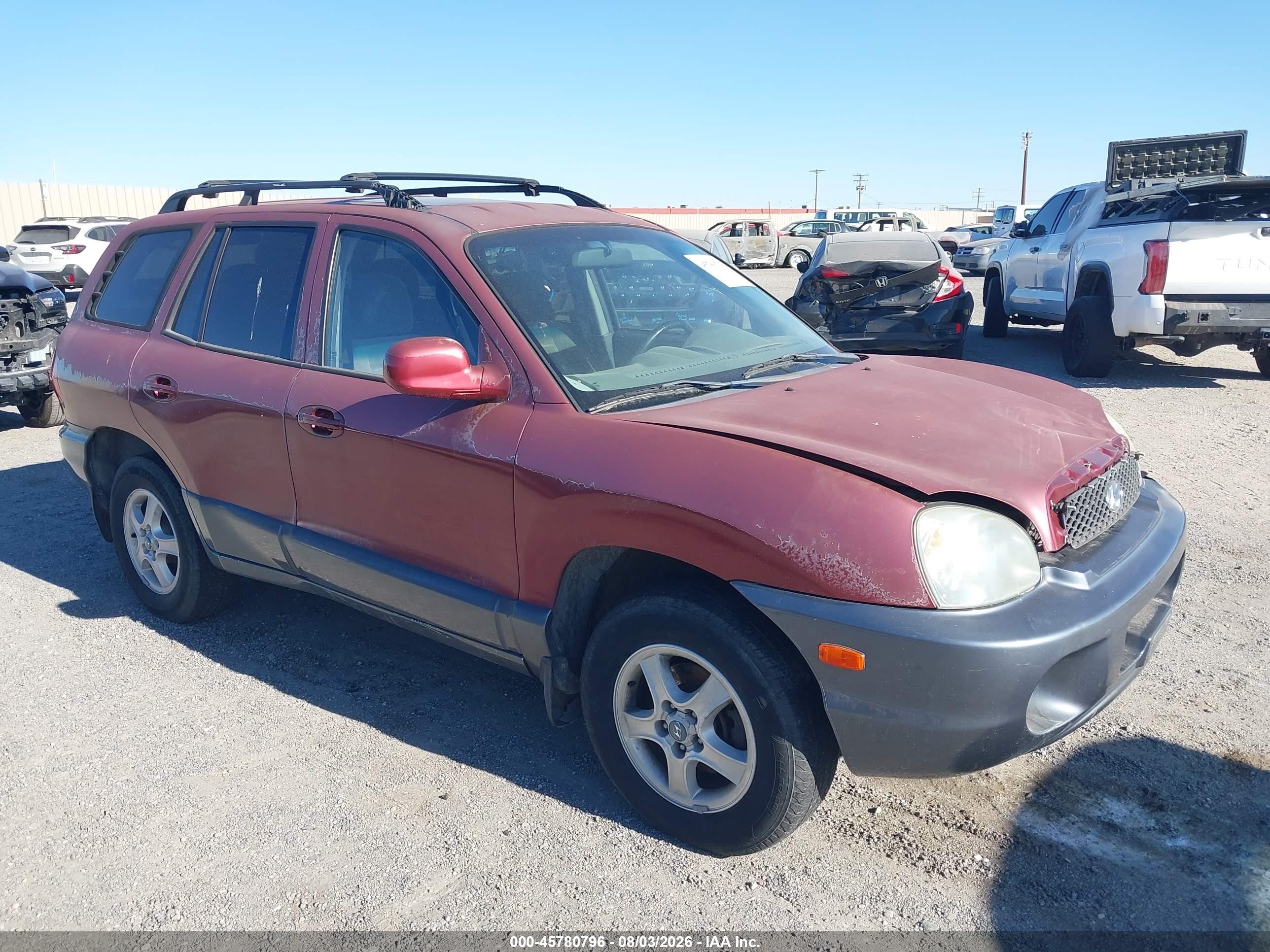 2004 Hyundai Santa Fe Gls Burgundy vin: KM8SC13D14U657310