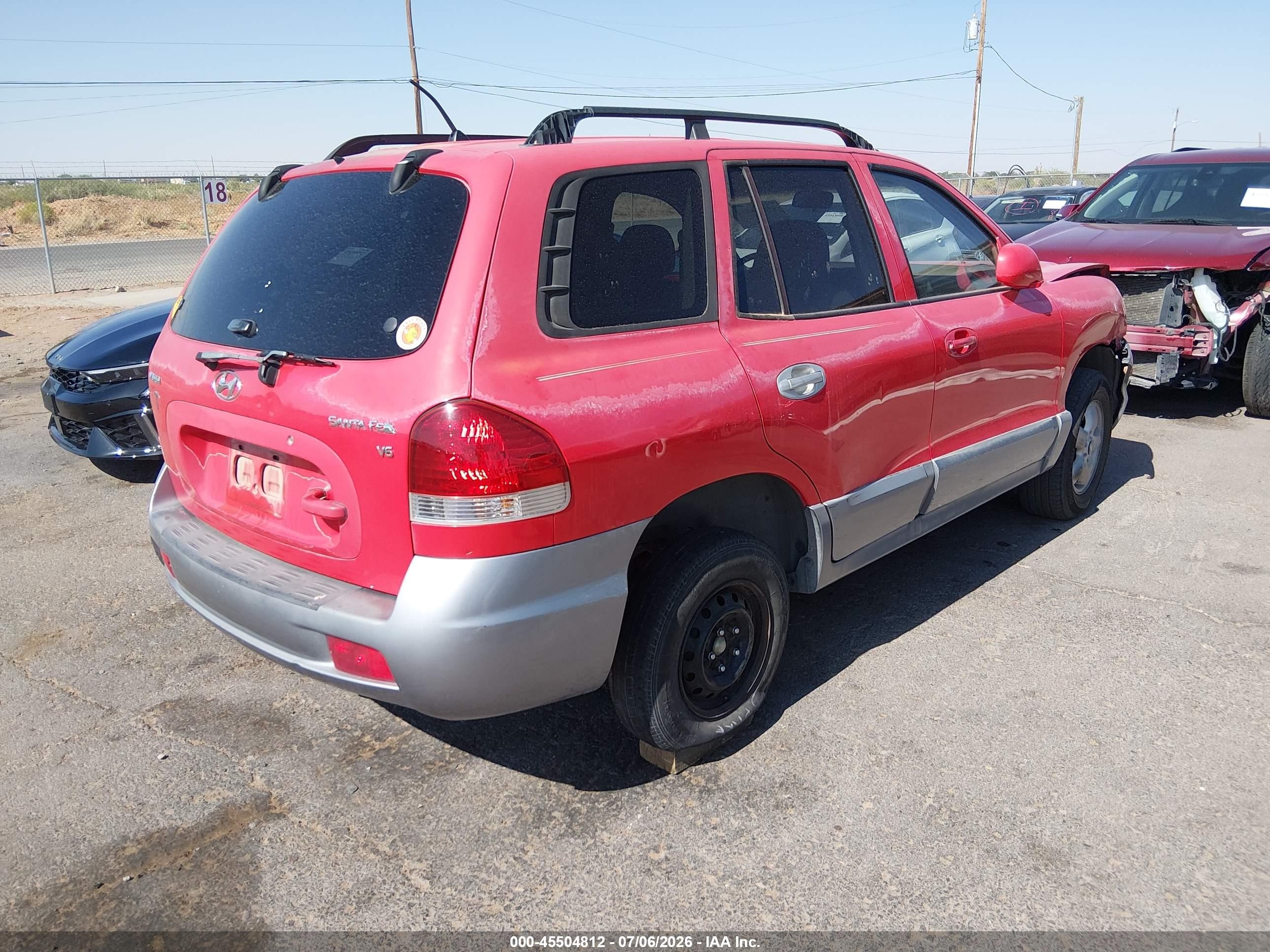 2005 Hyundai Santa Fe Gls Red vin: KM8SC13D25U866735