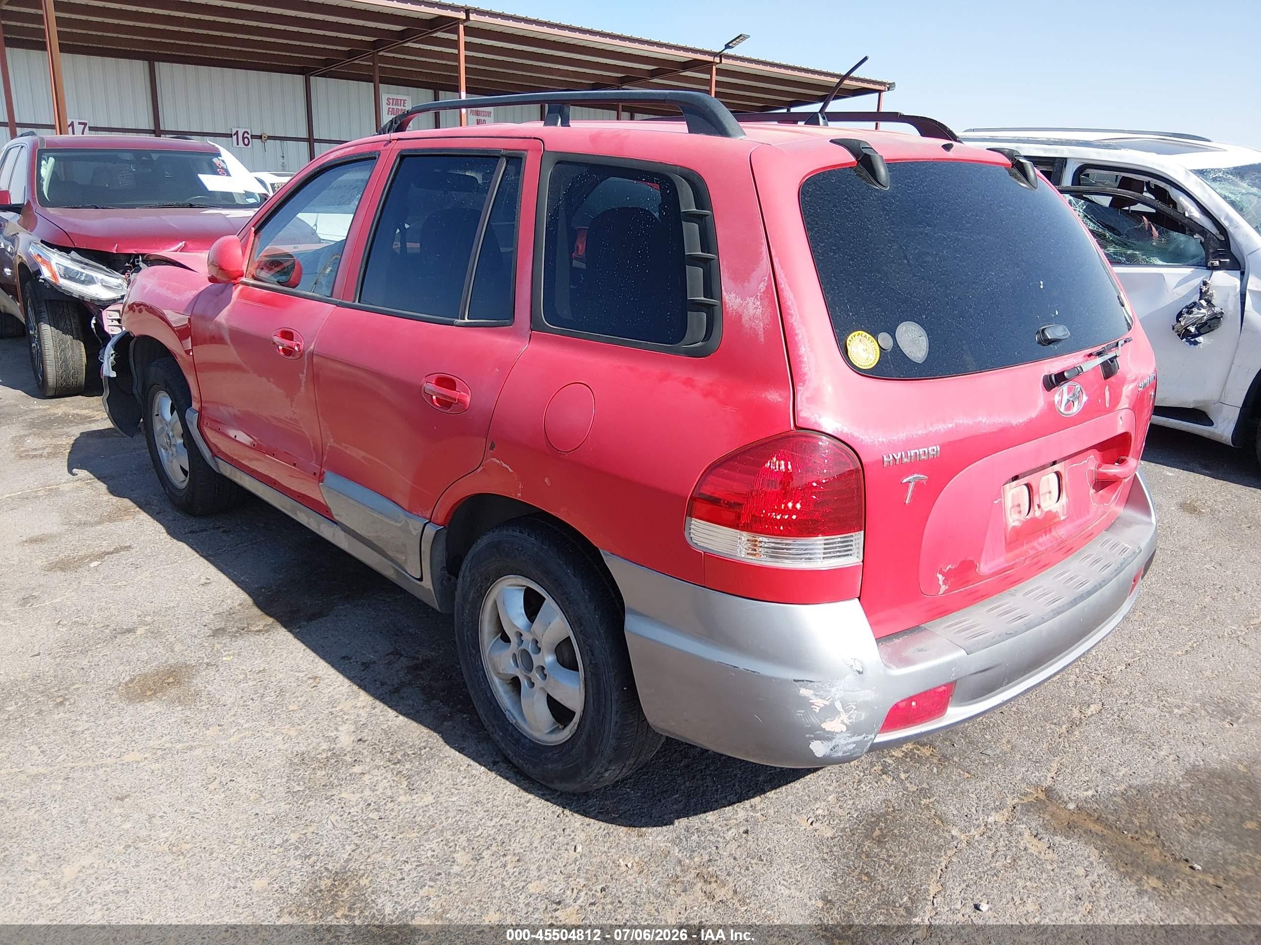 2005 Hyundai Santa Fe Gls Red vin: KM8SC13D25U866735