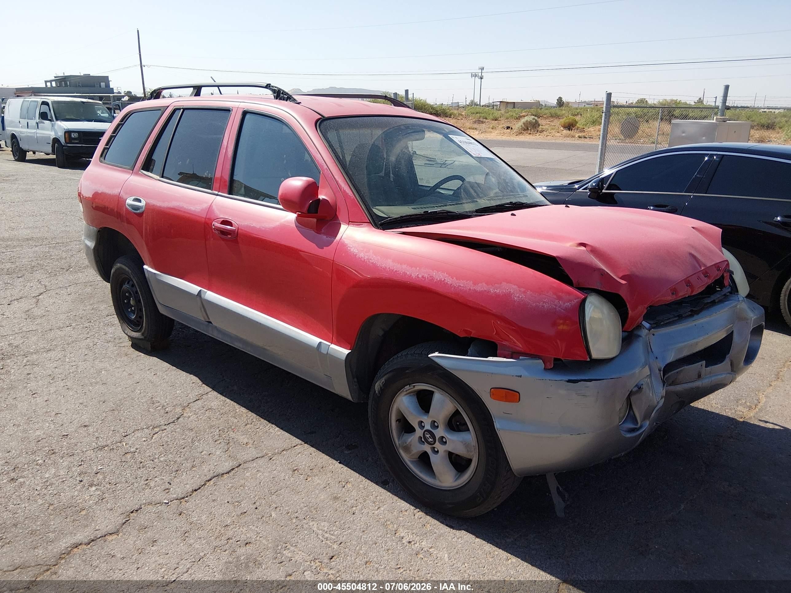 2005 Hyundai Santa Fe Gls Red vin: KM8SC13D25U866735
