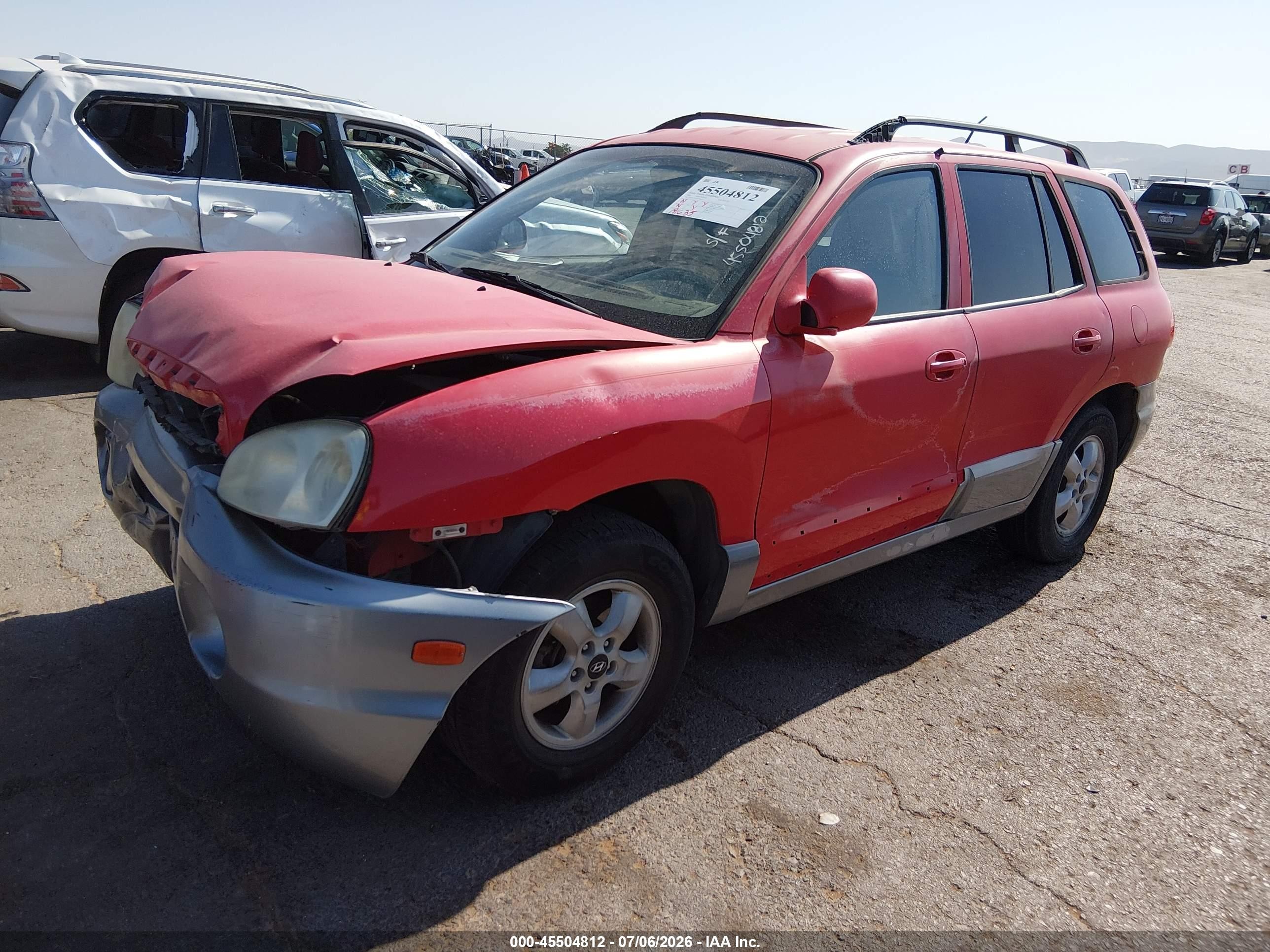 2005 Hyundai Santa Fe Gls Red vin: KM8SC13D25U866735