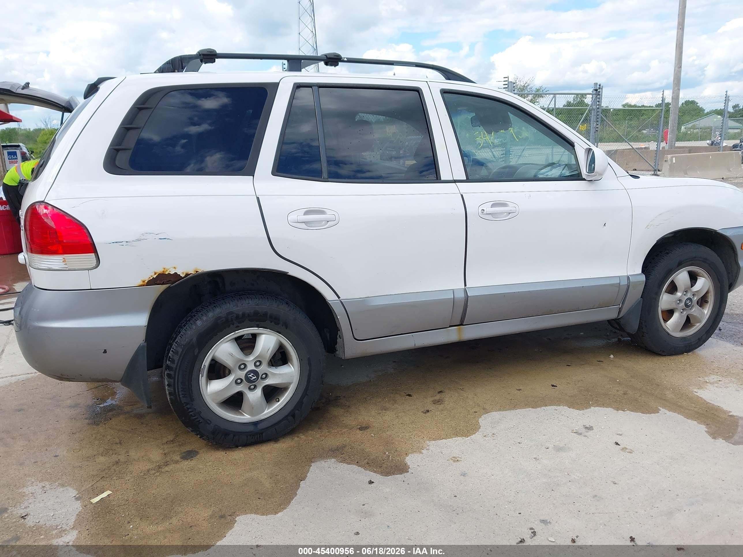 2005 Hyundai Santa Fe Gls White vin: KM8SC13D25U884068