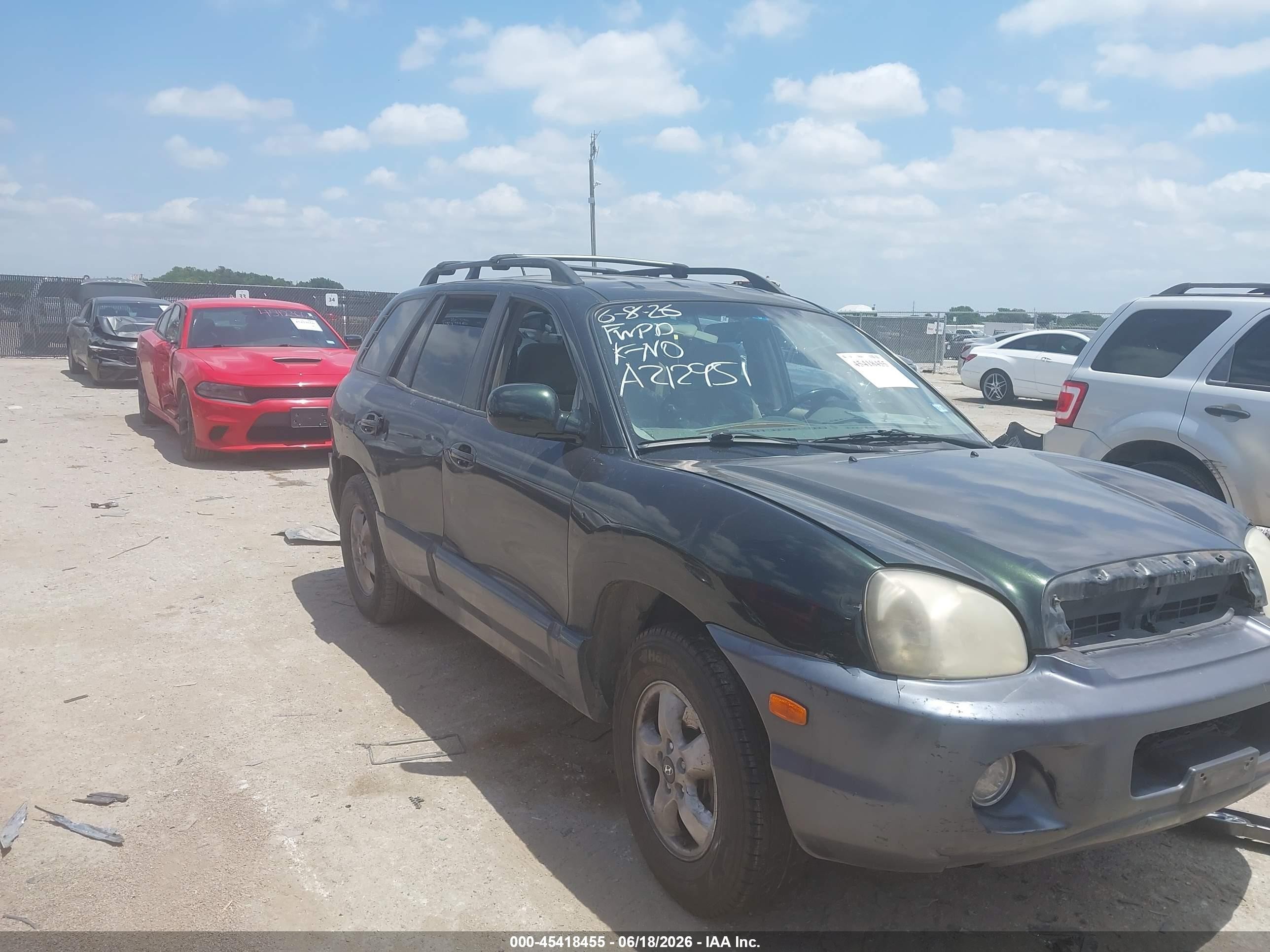 2006 Hyundai Santa Fe Gls Green vin: KM8SC13D36U111479