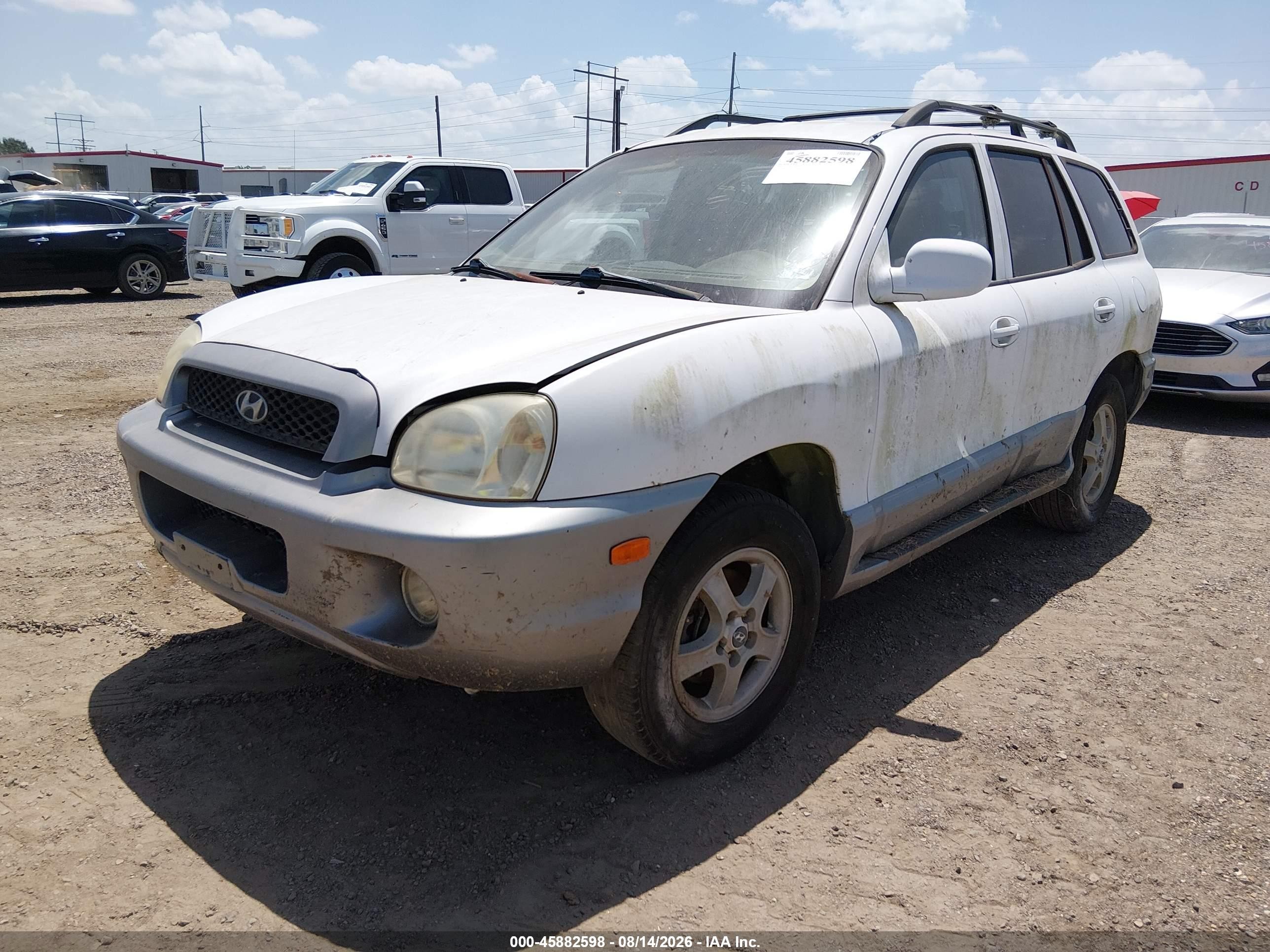 2004 Hyundai Santa Fe Gls White vin: KM8SC13D44U639058