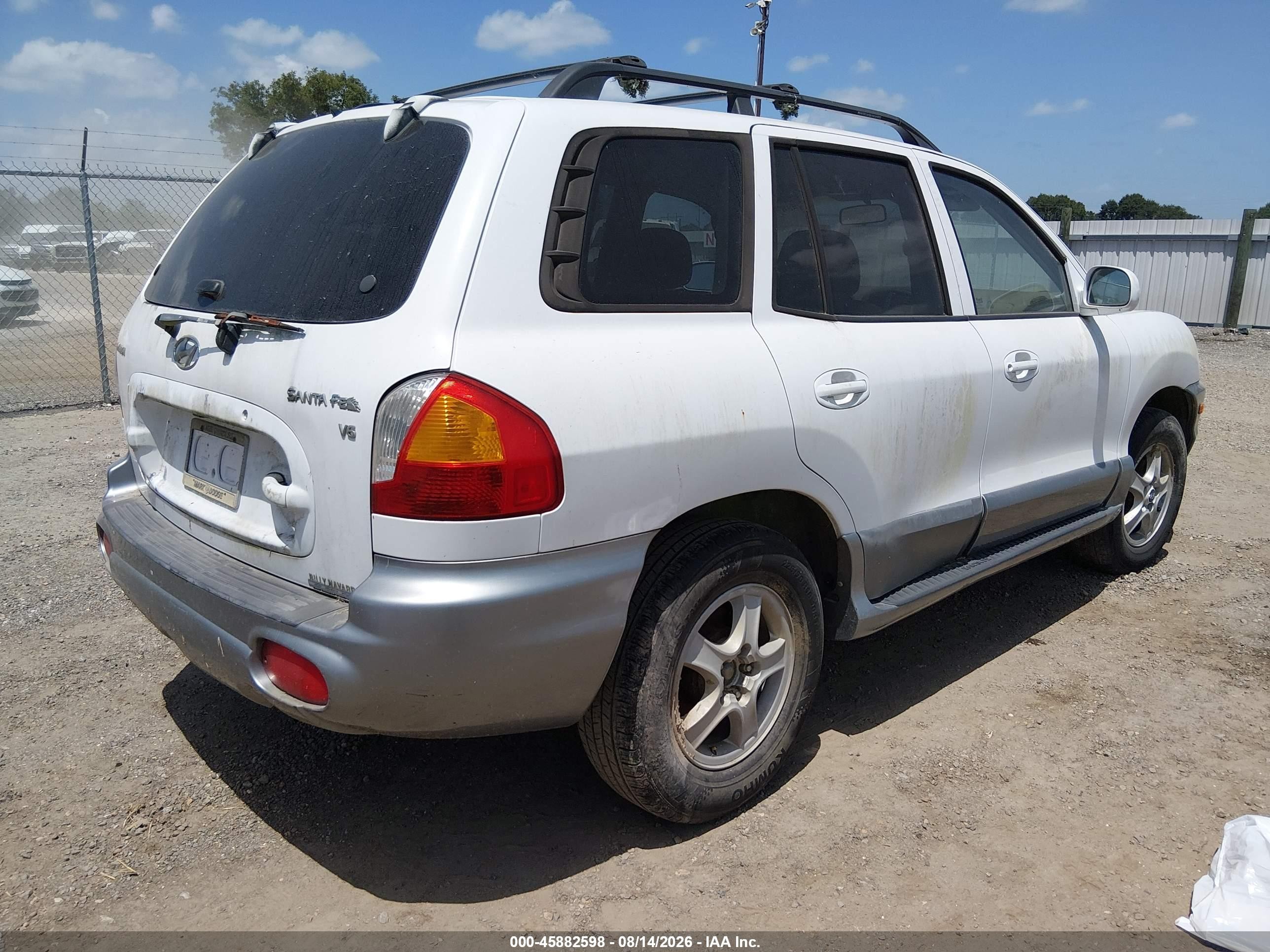 2004 Hyundai Santa Fe Gls White vin: KM8SC13D44U639058
