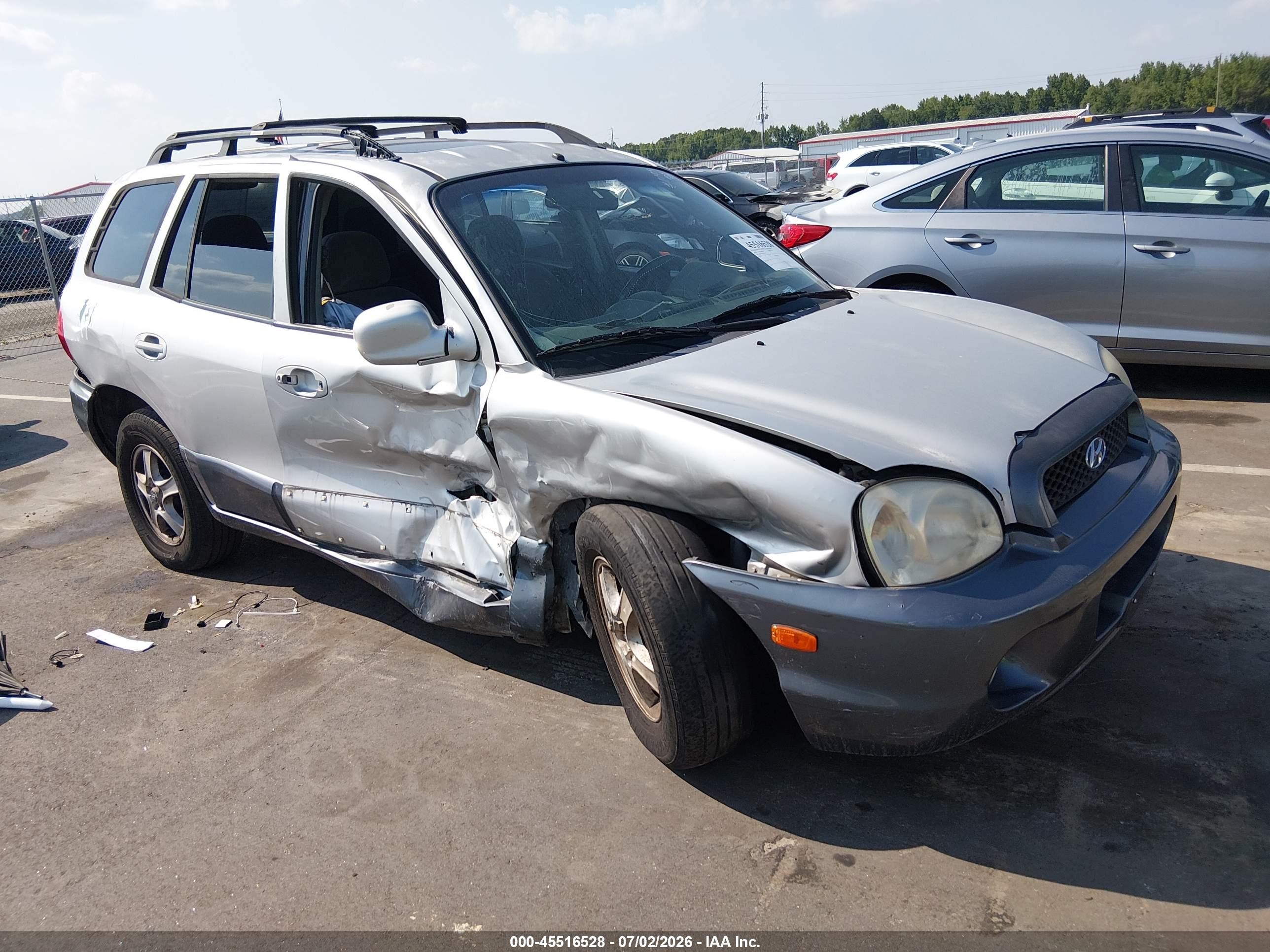2004 Hyundai Santa Fe Gls Серебряный vin: KM8SC13D54U817172