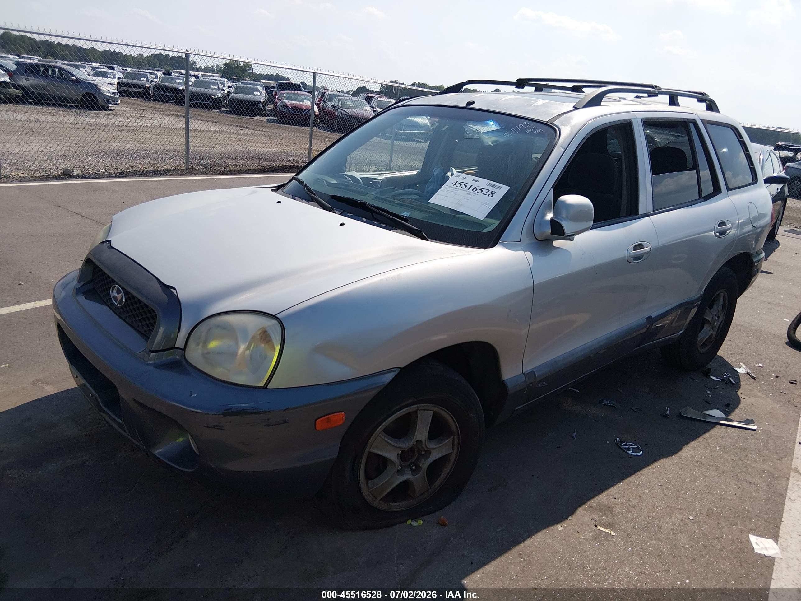 2004 Hyundai Santa Fe Gls Серебряный vin: KM8SC13D54U817172
