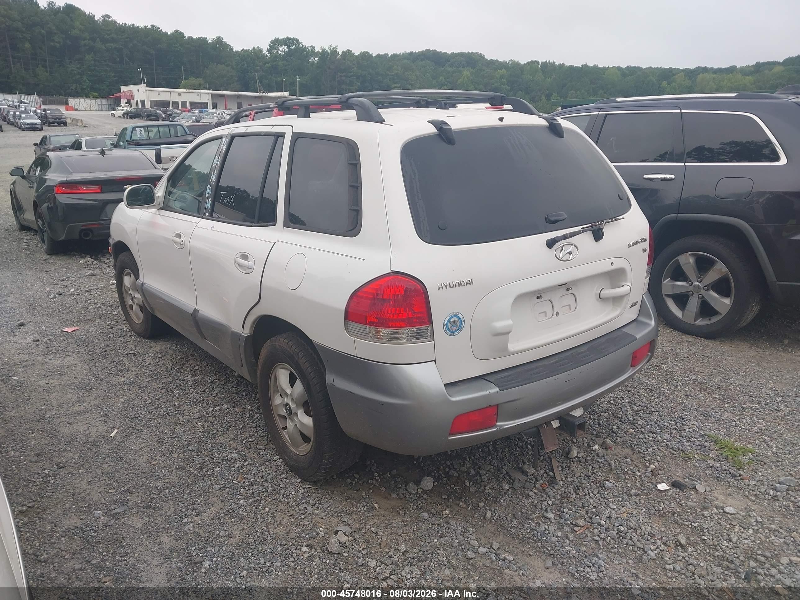 2005 Hyundai Santa Fe Gls White vin: KM8SC13D55U947339