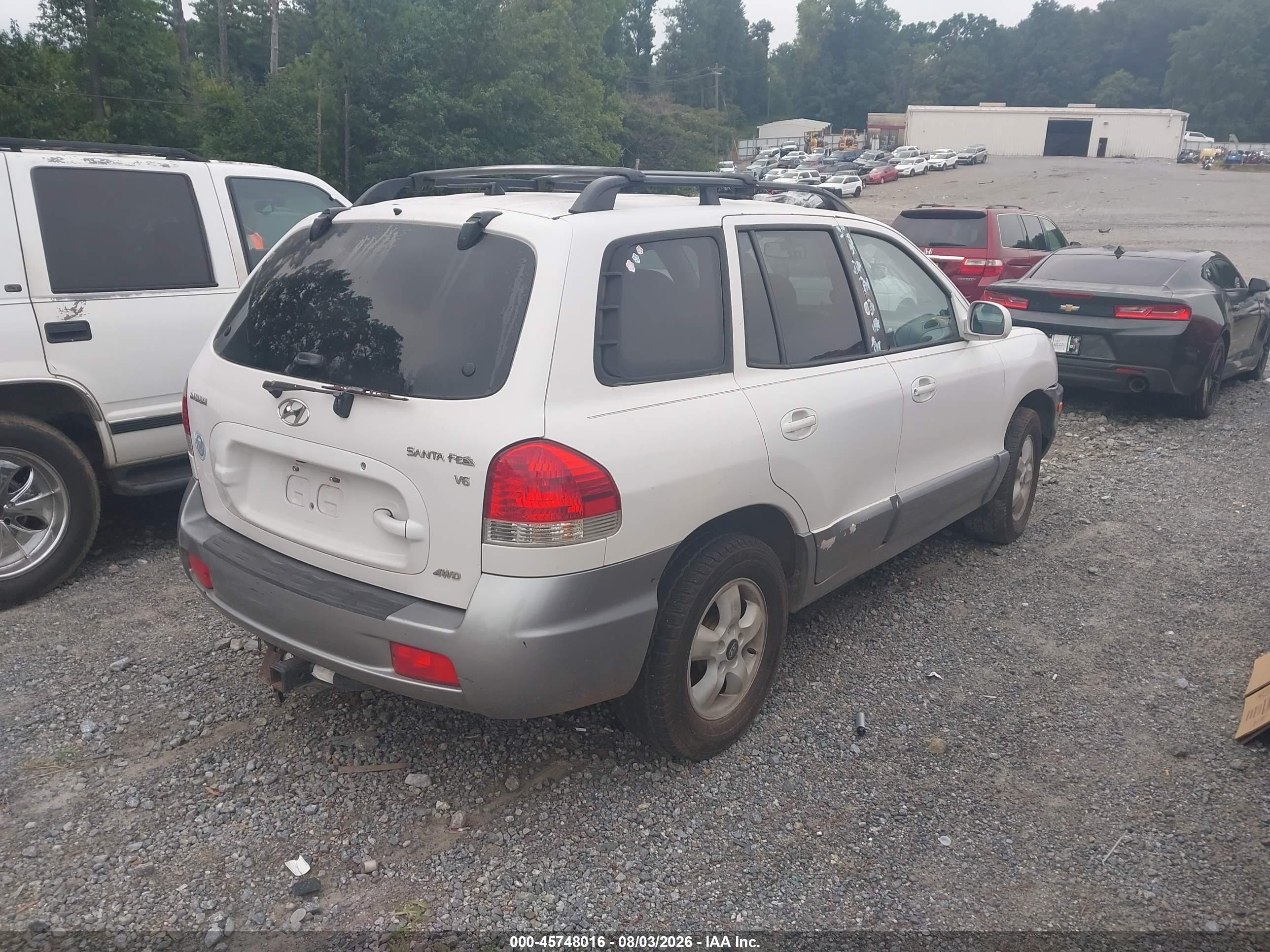 2005 Hyundai Santa Fe Gls White vin: KM8SC13D55U947339