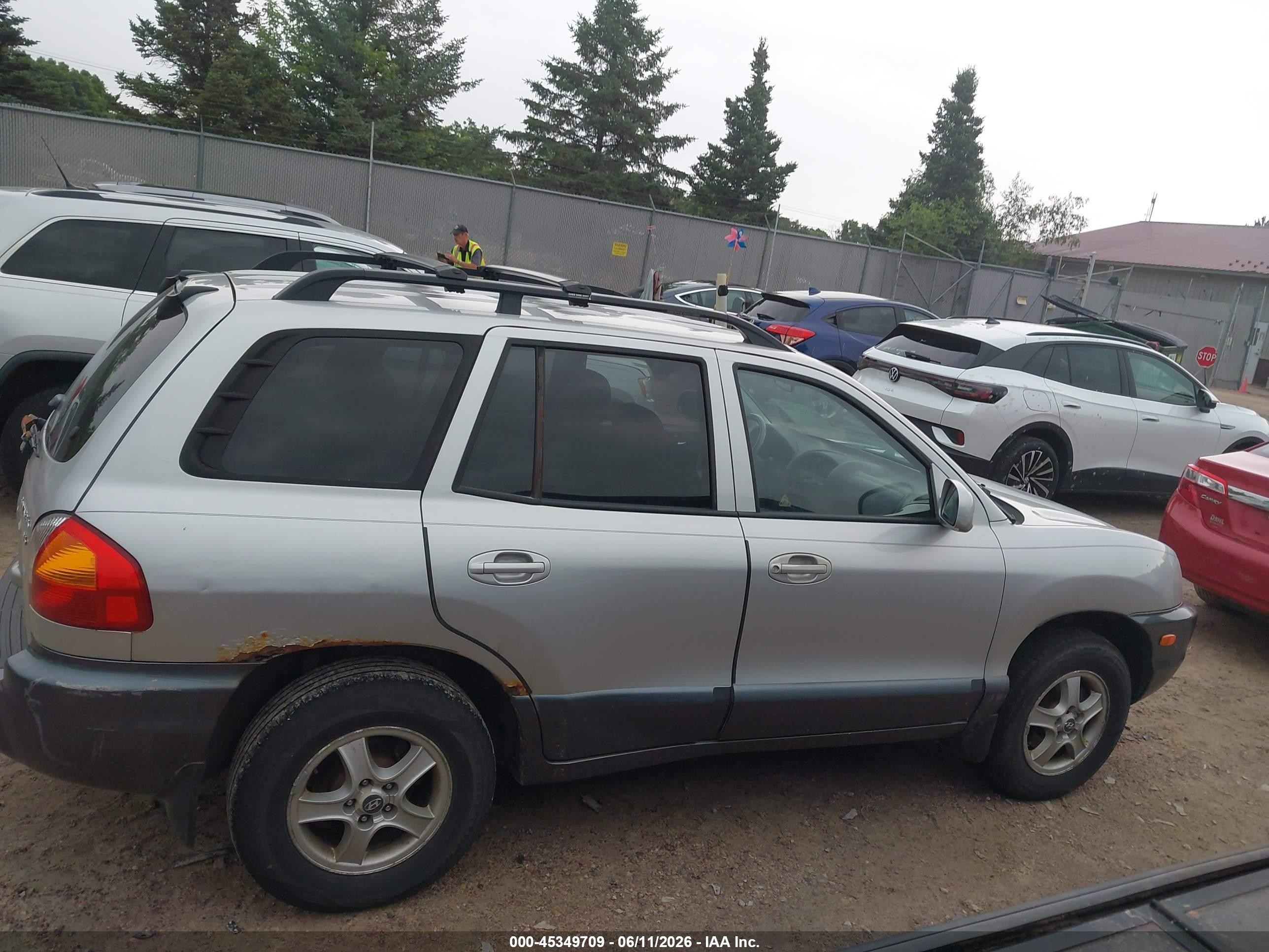 2004 Hyundai Santa Fe Gls Silver vin: KM8SC13D84U648393