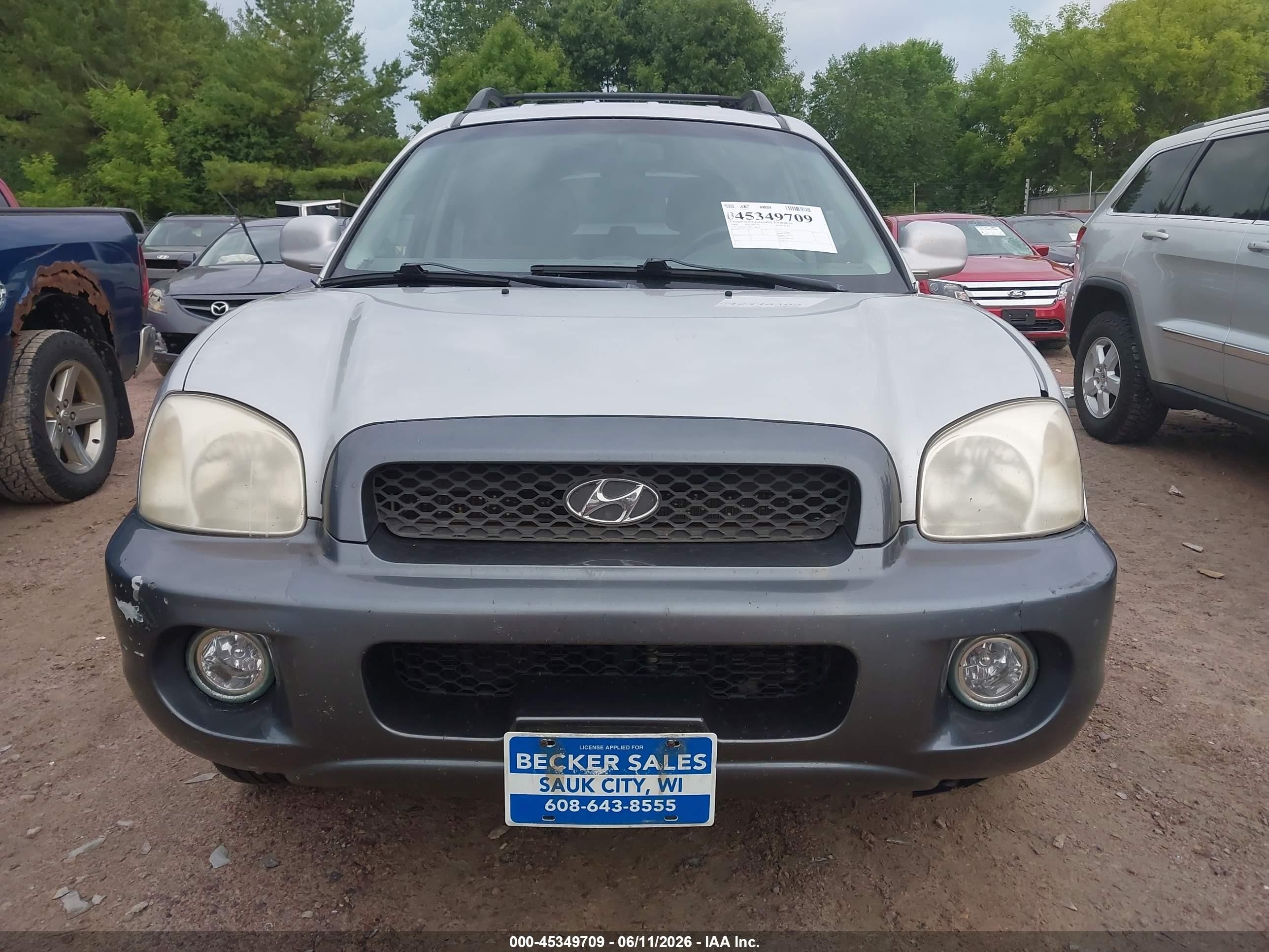 2004 Hyundai Santa Fe Gls Silver vin: KM8SC13D84U648393