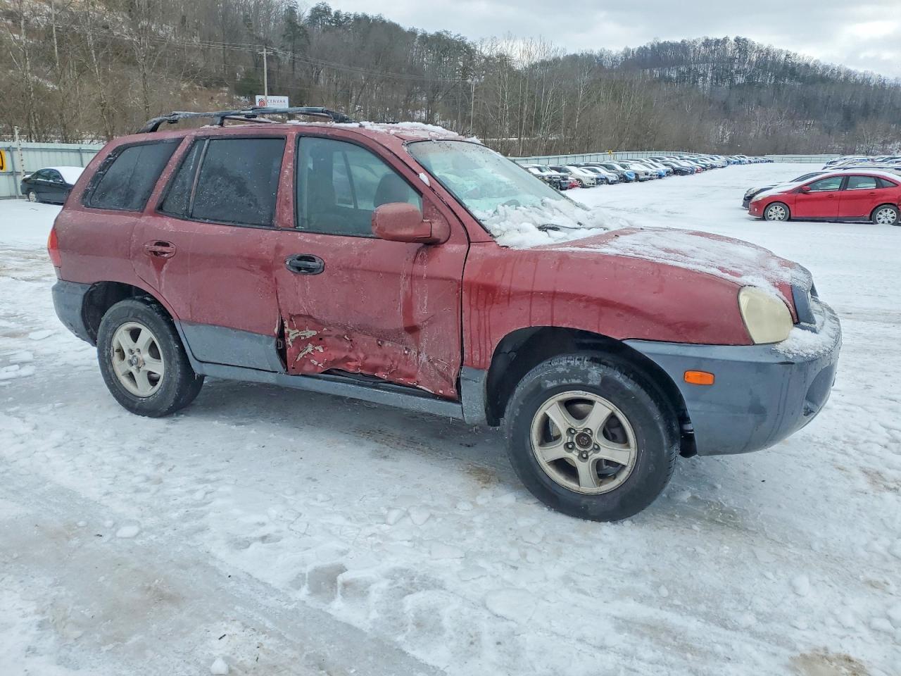 2004 Hyundai Santa Fe Maroon vin: KM8SC13D84U694645