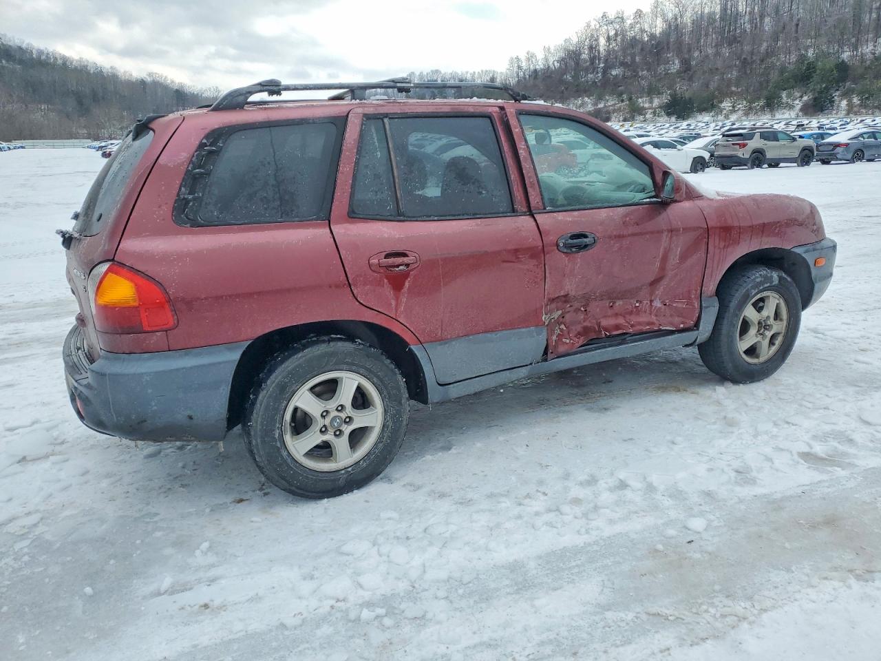 2004 Hyundai Santa Fe Maroon vin: KM8SC13D84U694645