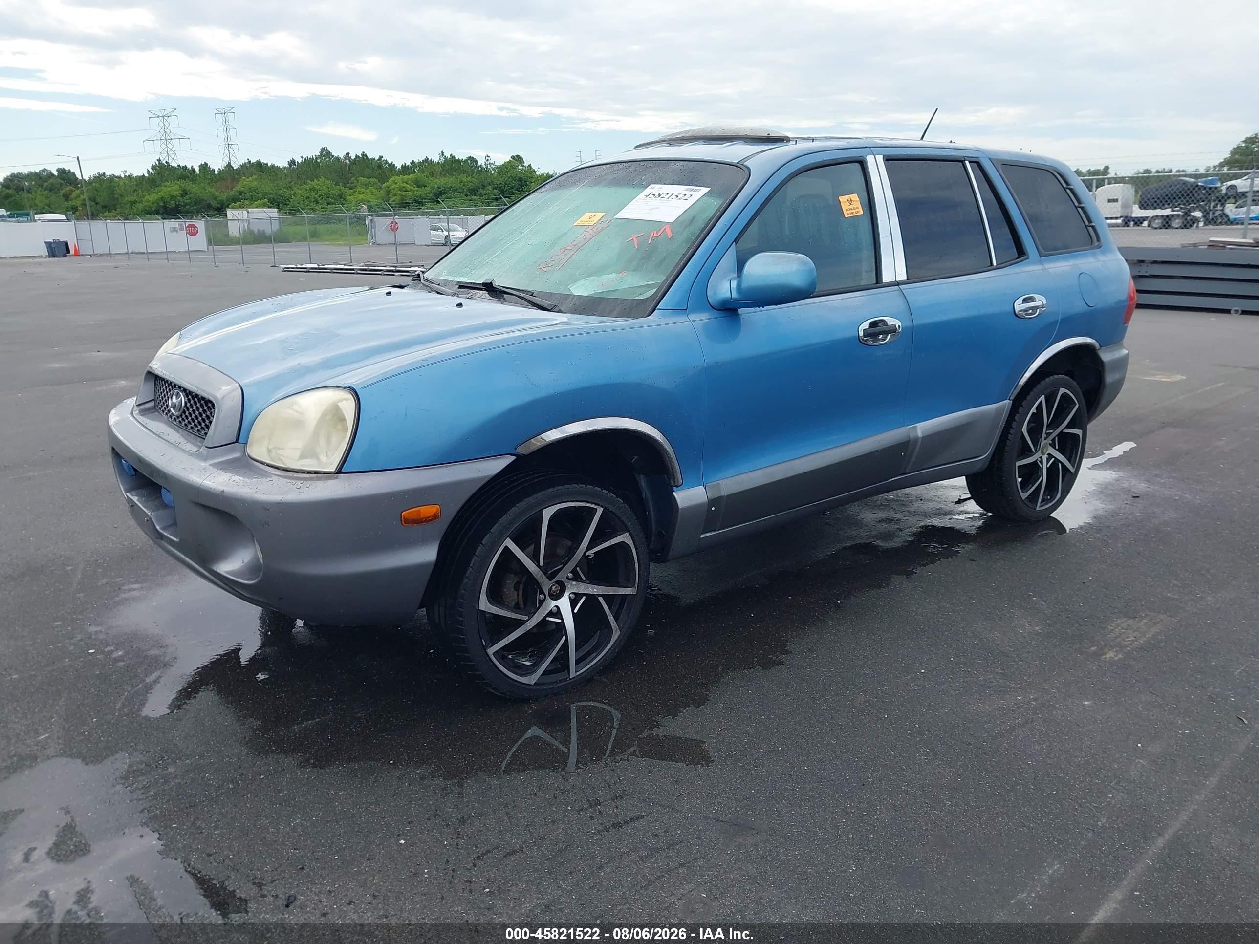2004 Hyundai Santa Fe Gls Light Blue vin: KM8SC13D84U836945