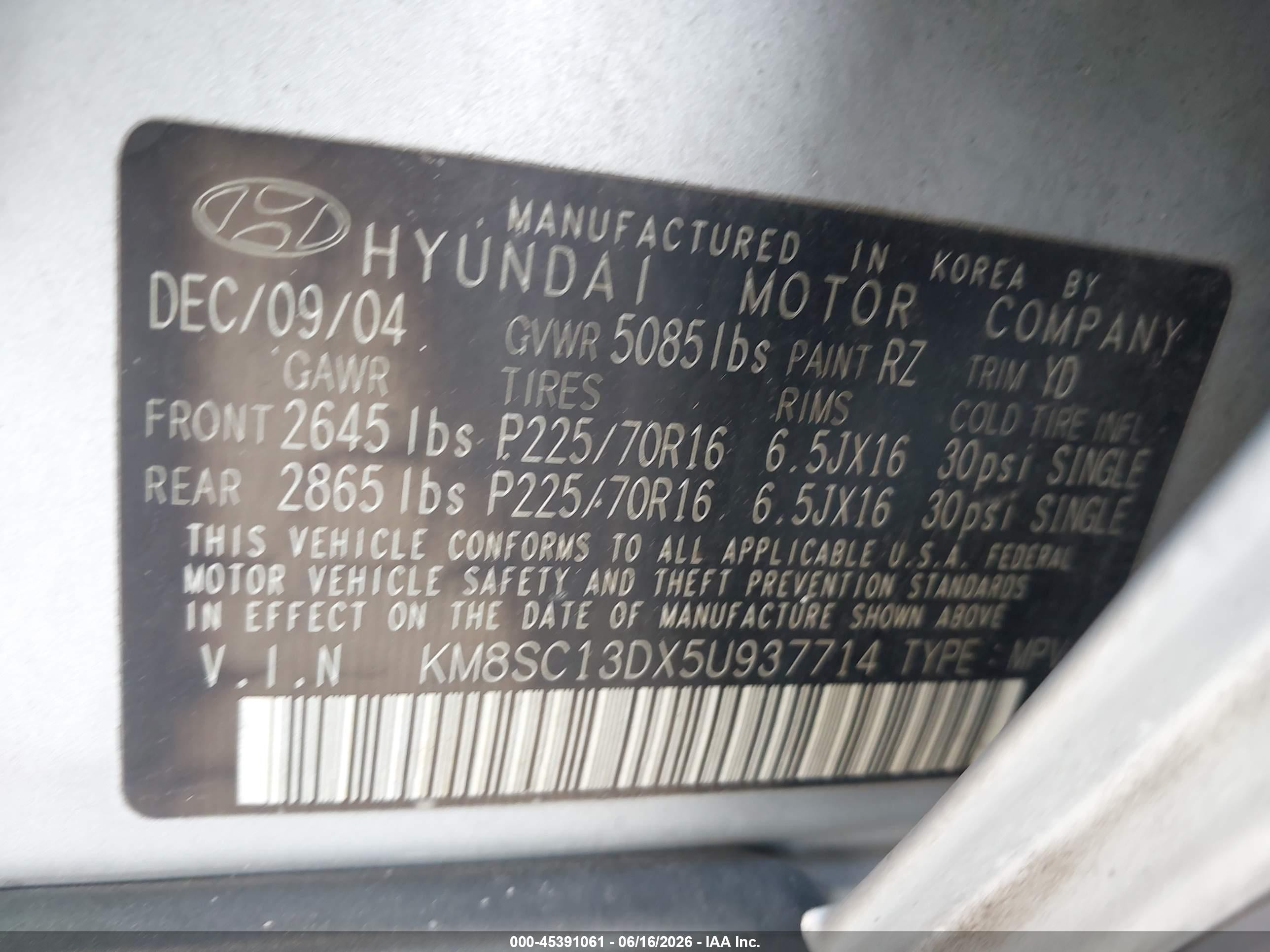 2005 Hyundai Santa Fe Gls Серебряный vin: KM8SC13DX5U937714